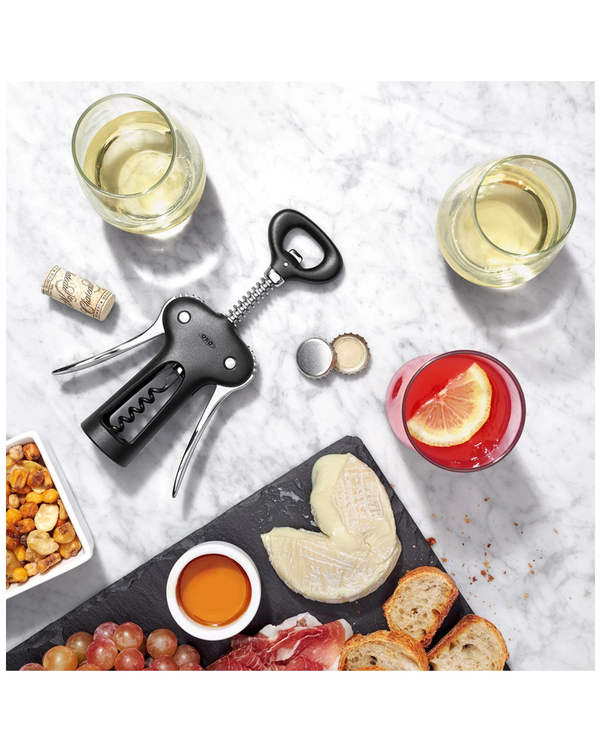 4 OXO Die-Cast Zinc Corkscrew with Integrated Bottle Opener, Silver - Silver, 4 of 6