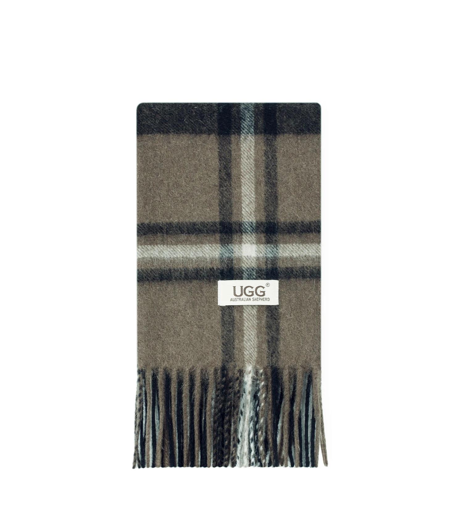 1 Australian Shepherd UGG Snovia 100% Wool Check Scarf BLACK CHECK, 1 of 5
