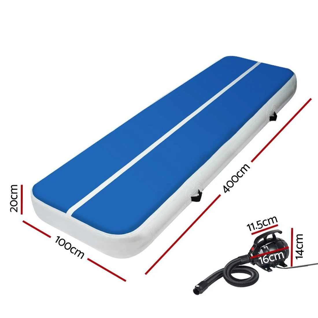 2 Everfit 4M Air Track Gymnastics Tumbling Exercise Yoga Mat W/ Pump - Multi, 2 of 7