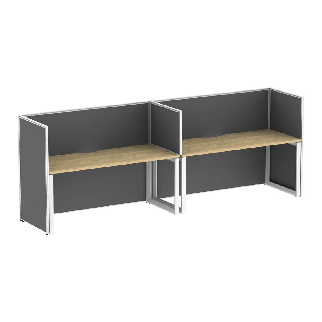 1 Stilford S2 Side by Side Desks 1800x750 with Screens, 1 of 8