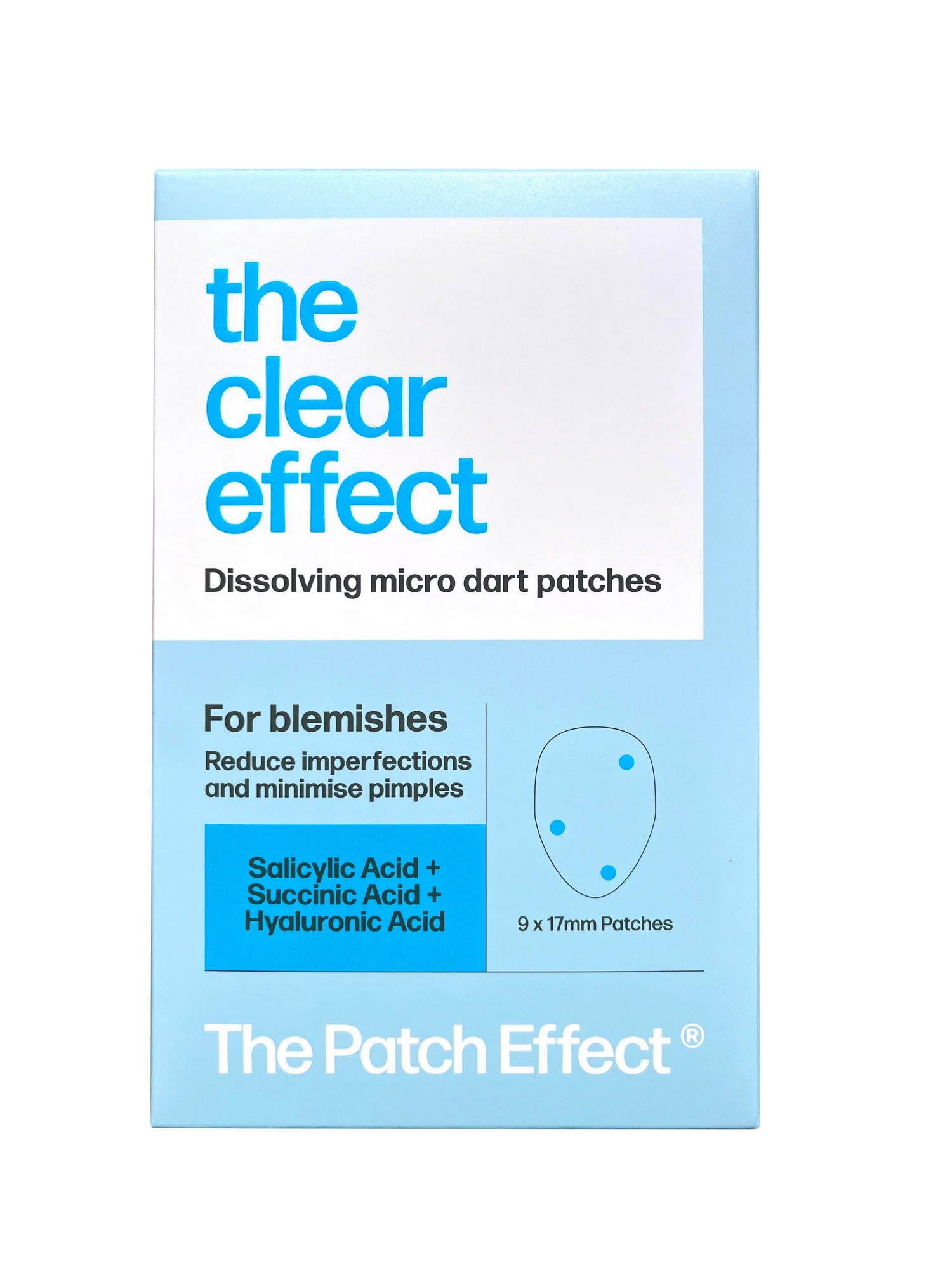 1 The Patch Effect 9 Piece The Clear Effect Dissolving Micro Dart Patches - Salicylic Acid, Succinic Acid and Hyaluronic Acid, 1 of 3