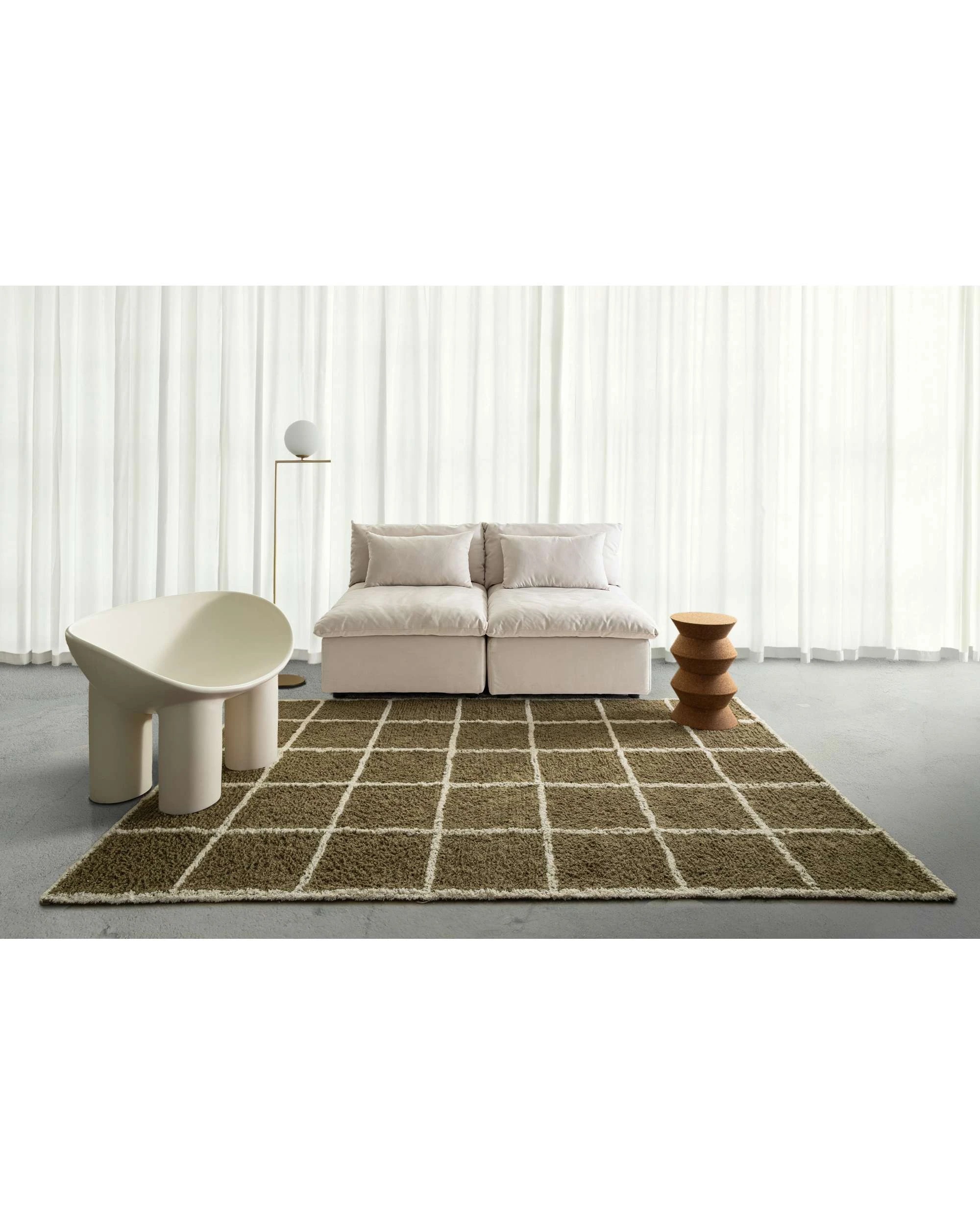2 Loopsie Zanzibar Grid Cotton Rug-280cm x 190cm - Green, 2 of 7