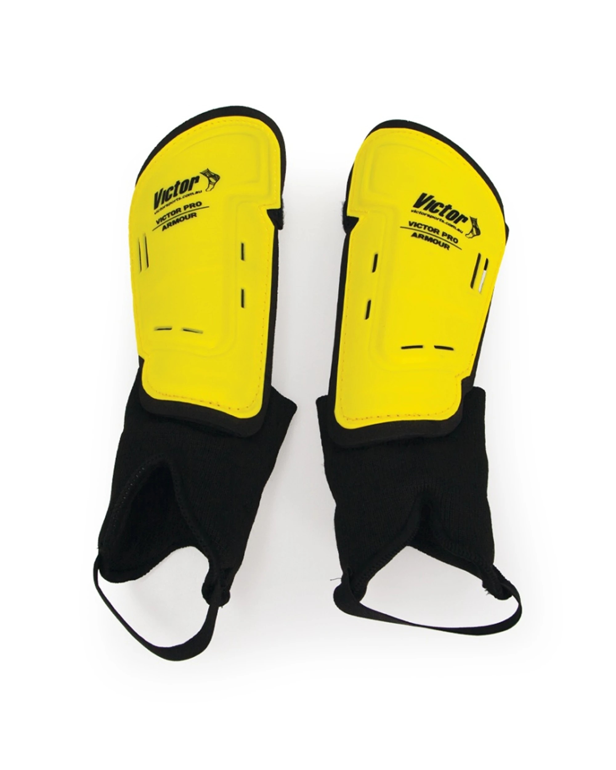 1 Victor Sports Pro Armour Shin Guards Ankle Protection Pair Medium - Yellow, 1 of 2