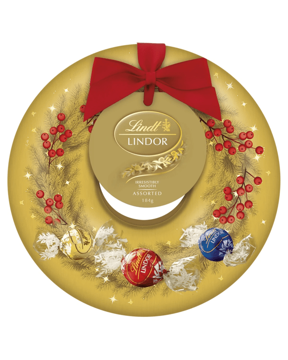 Lindt LINDOR Wreath Tin 184g
