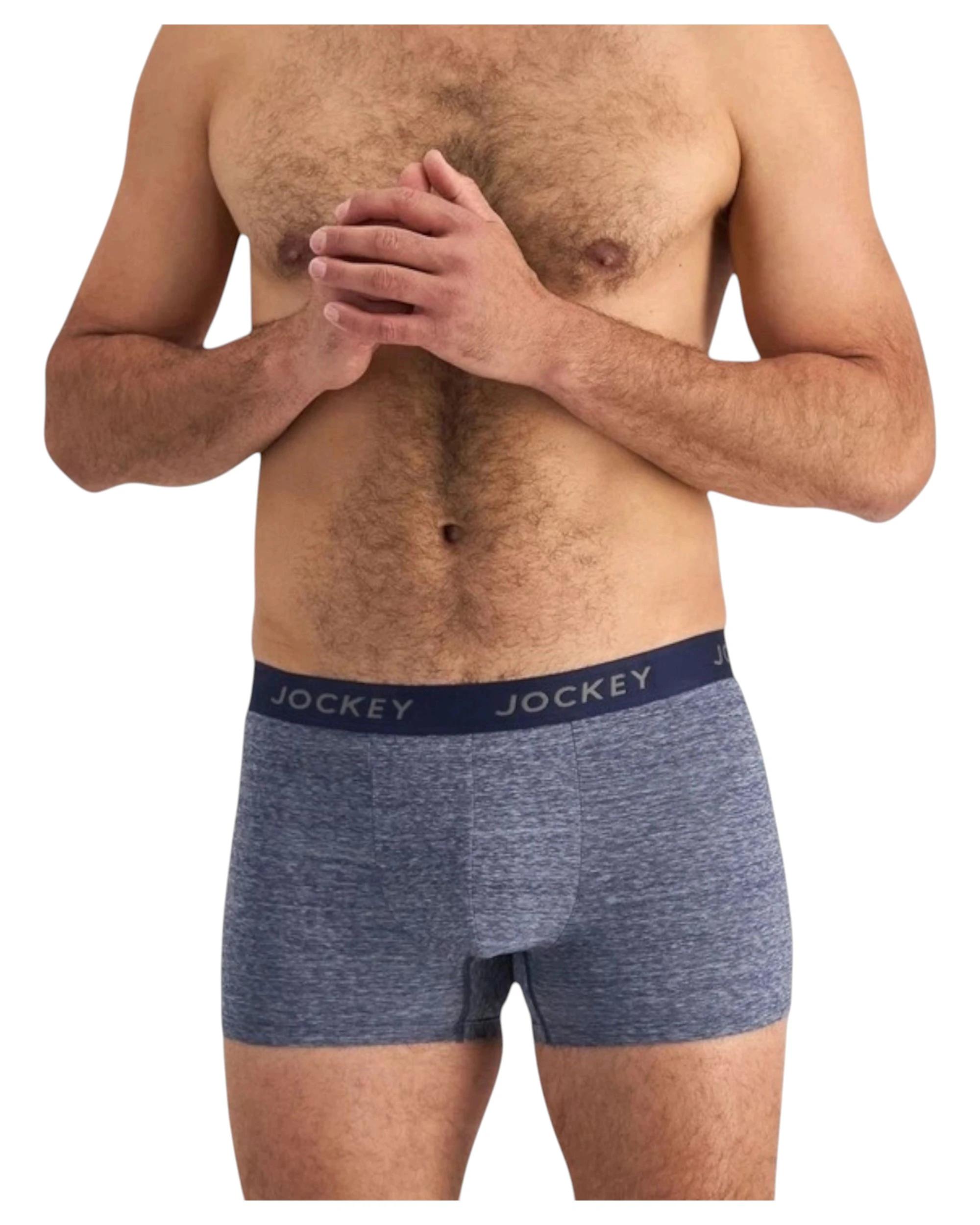 3 Jockey 2 Pack Mens Comfort Classics Microfibre Trunks Underwear NAVY MARLE, 3 of 7
