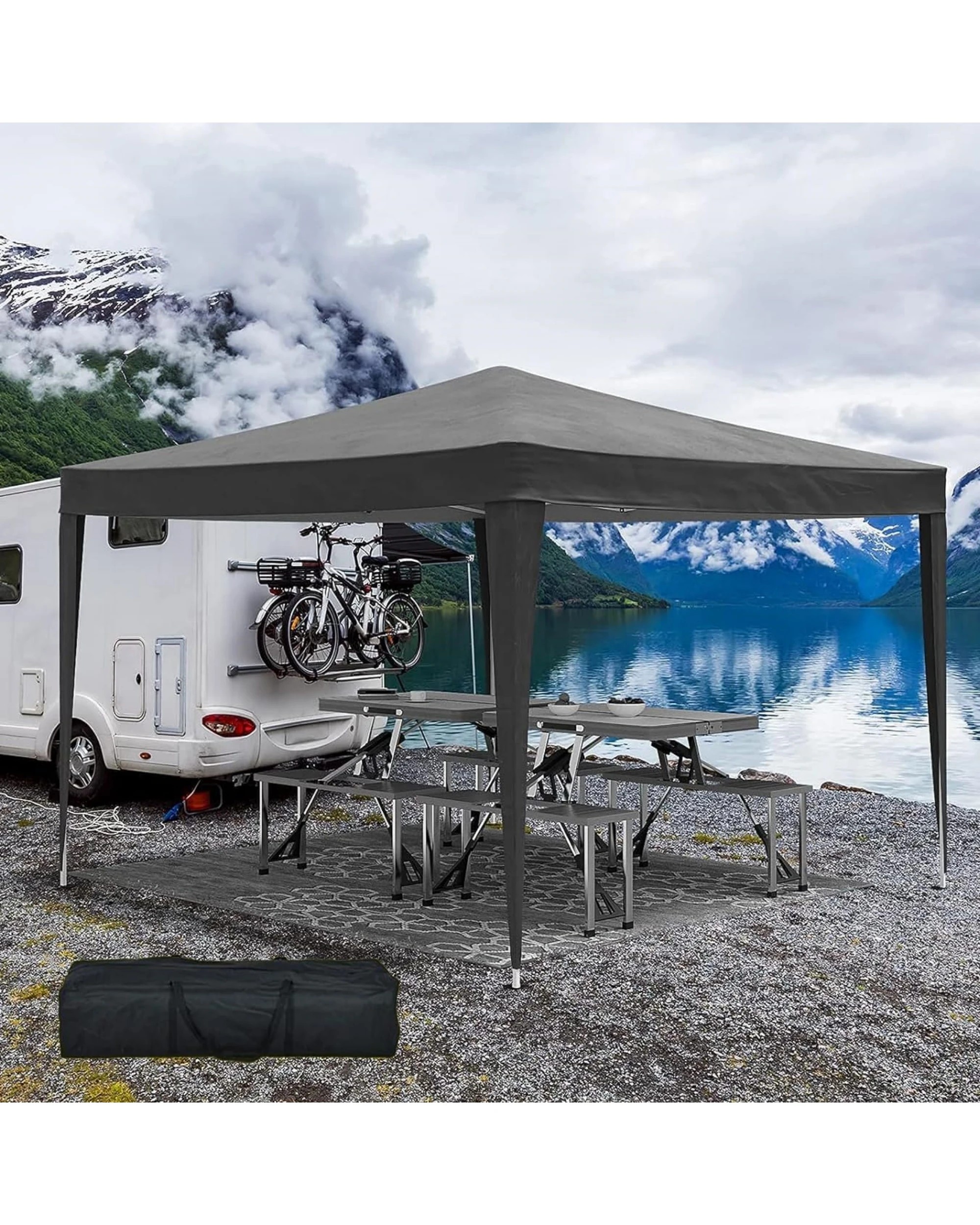 4 Advwin 2x2m Pop Up Gazebo Portable -Grey, 4 of 7