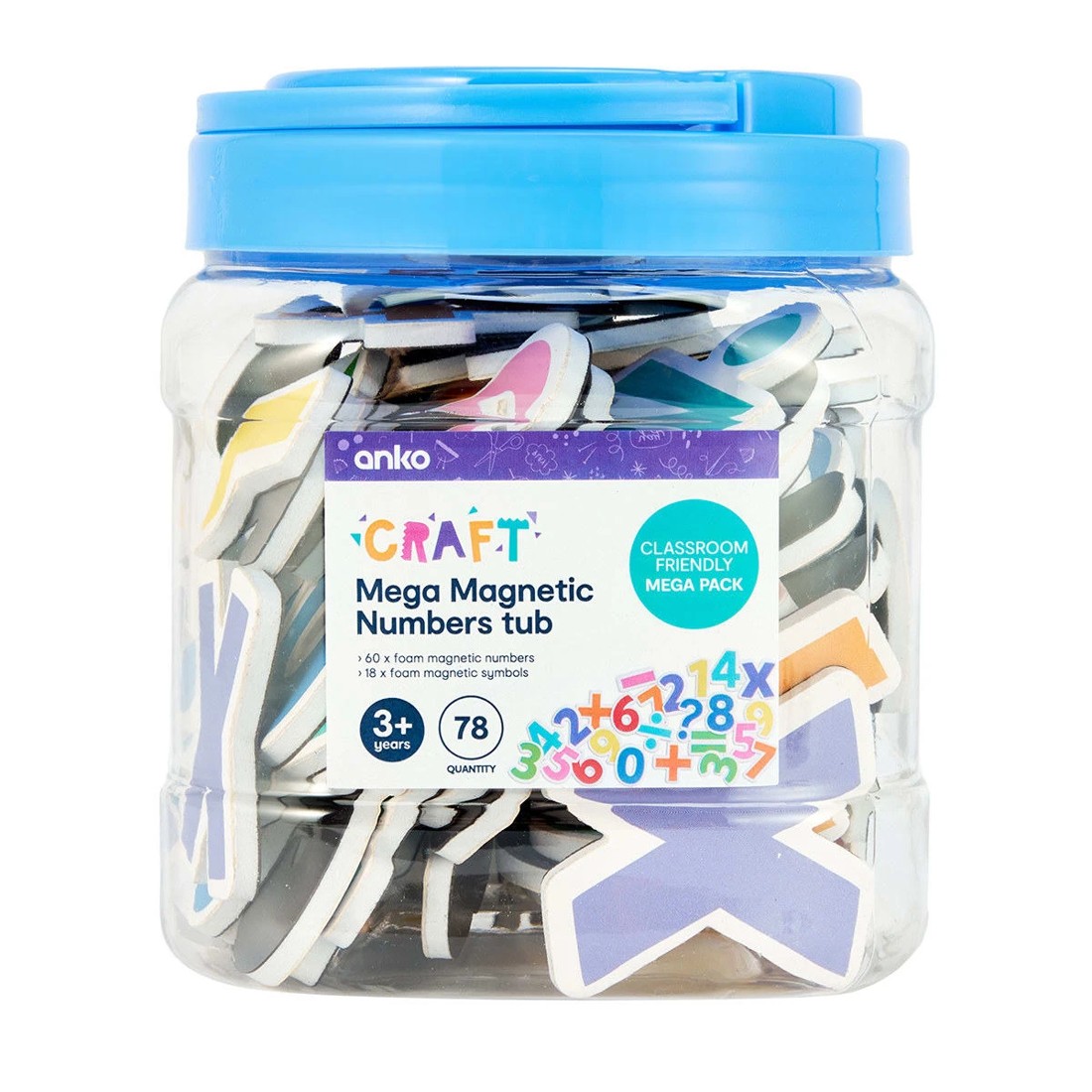 1 78 Piece Mega Magnetic Numbers Tub, 1 of 10