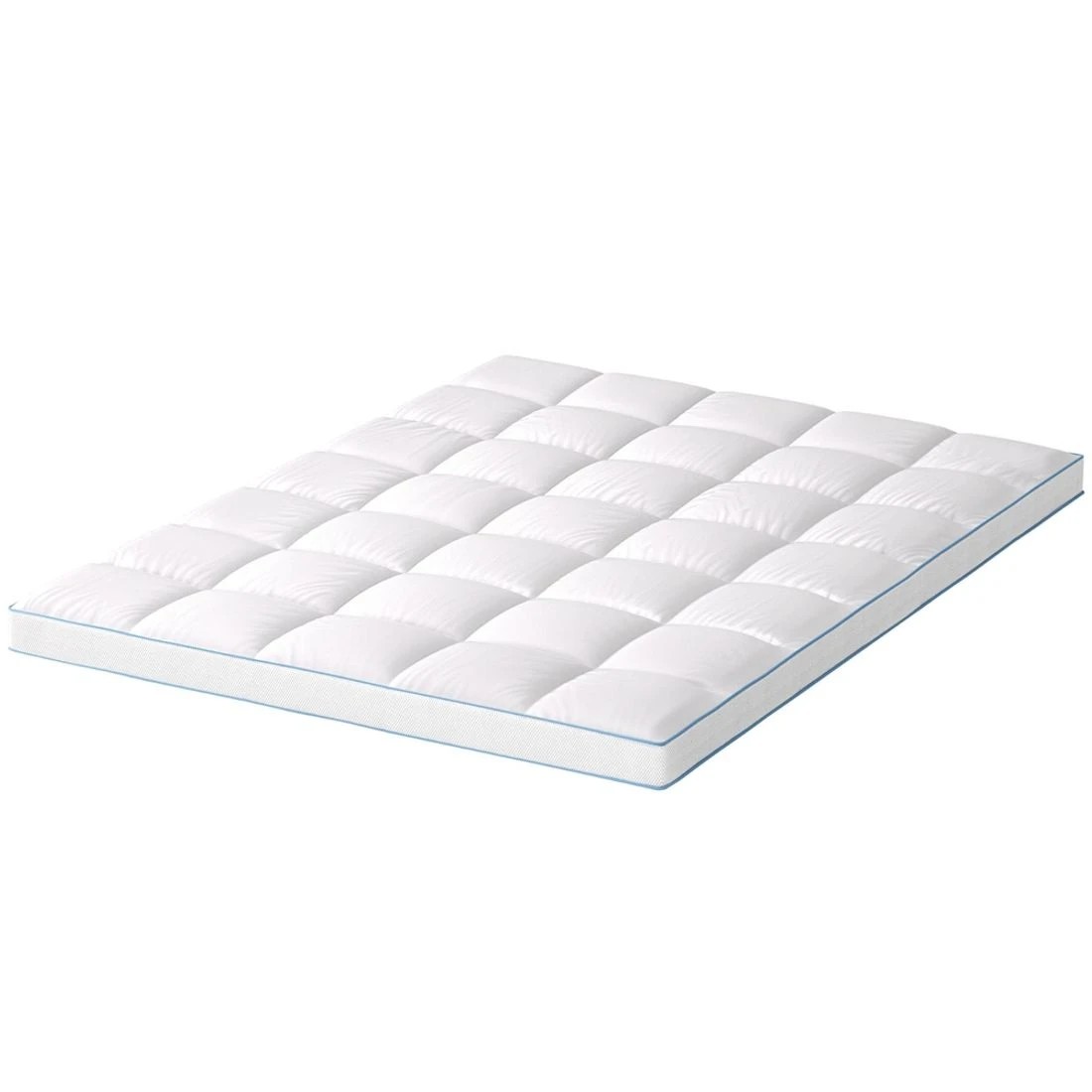 1 Giselle Bedding 1500GSM Bamboo Pillowtop Mattress Topper 10cm Thick Pad for Back Pain Relief - Queen Bed - White, 1 of 7