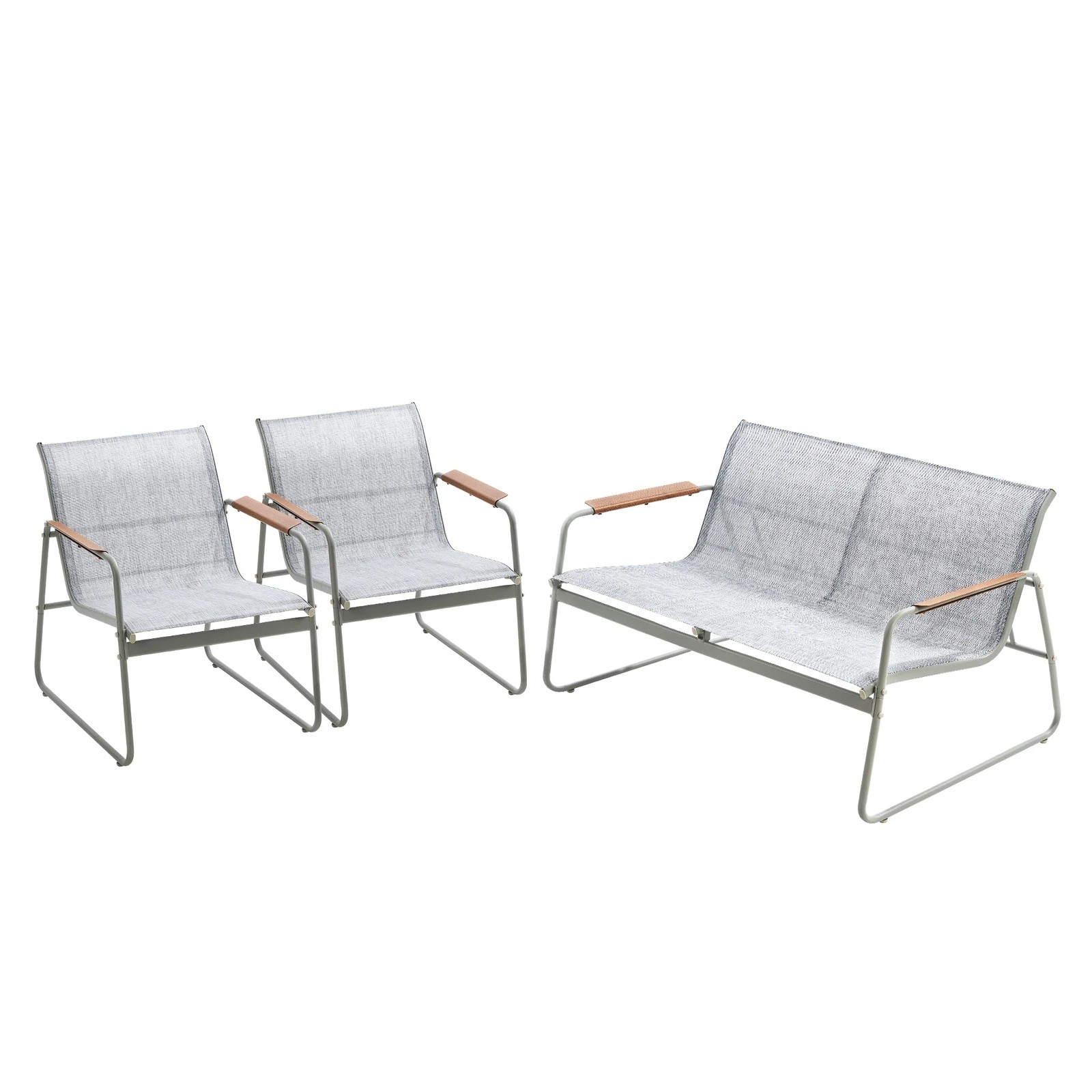 1 Livsip 4 Seater Outdoor Lounge Furniture Patio Set Bench Textilene Sofa Garden - Multi, 1 of 9