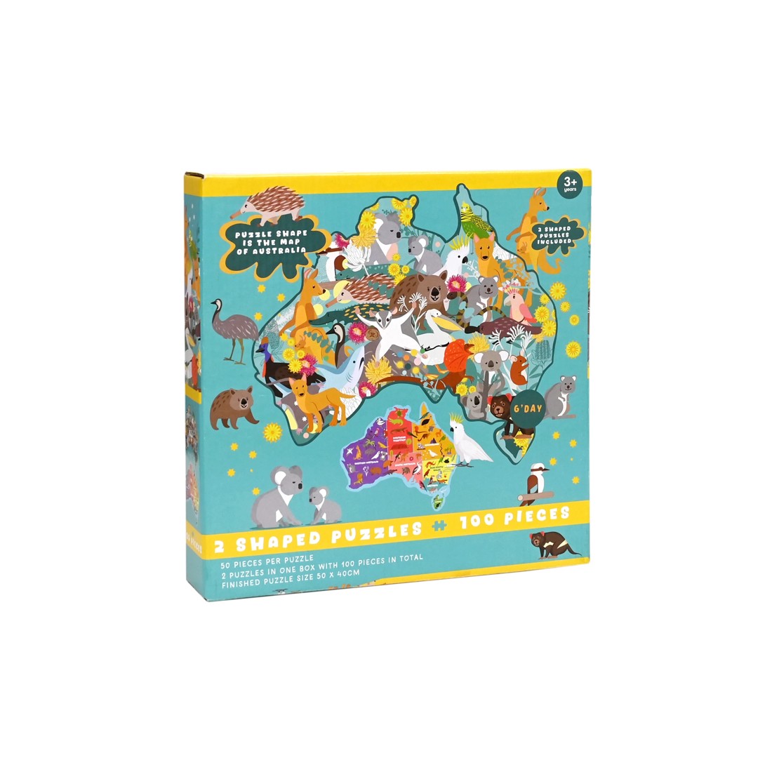 1 Set of 2 Australian Shaped Puzzles, 1 of 6