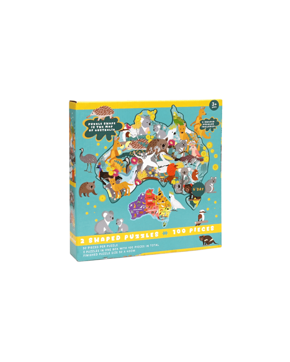 Set of 2 Australian Shaped Puzzles