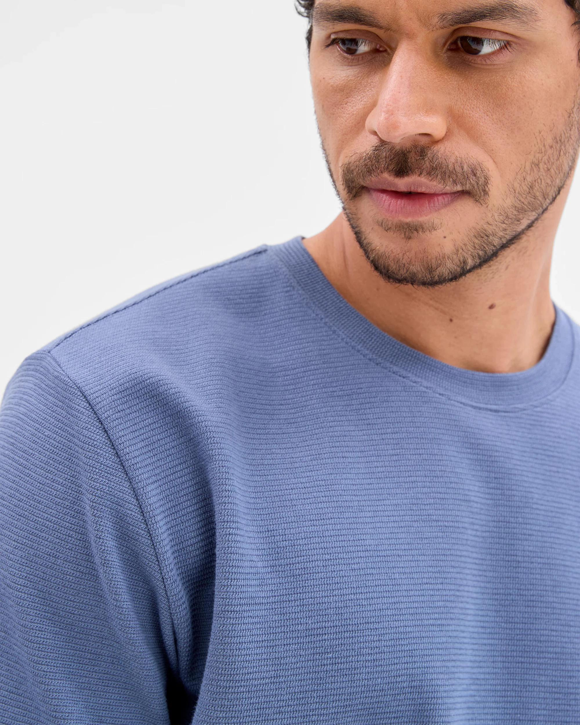 4 Target Australian Cotton Blend Textured T-Shirt BLUE, 4 of 5