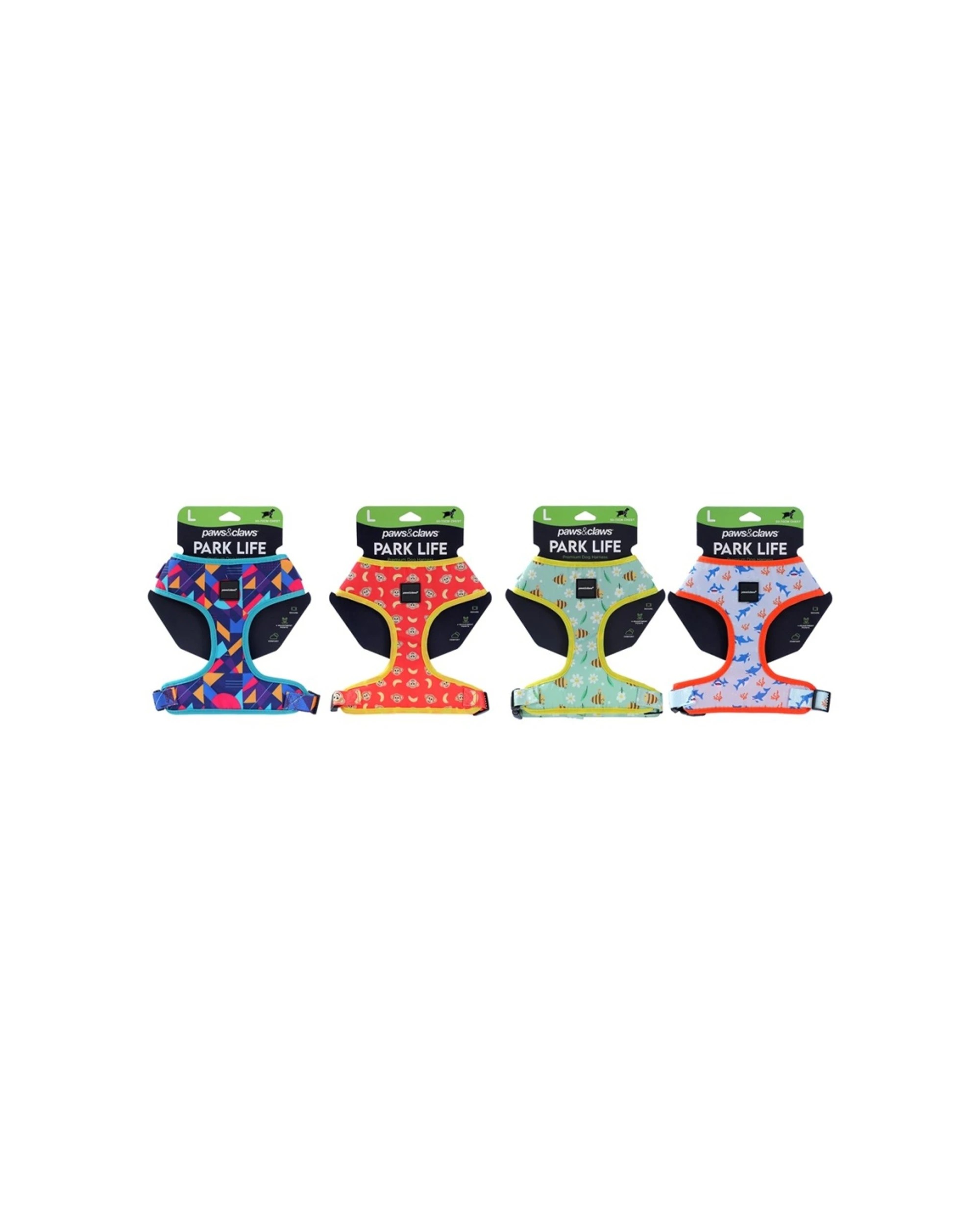 3 Paws & Claws 3PK Park Life Printed Pet Dog Harness Large 50-70cm - Assorted, 3 of 7