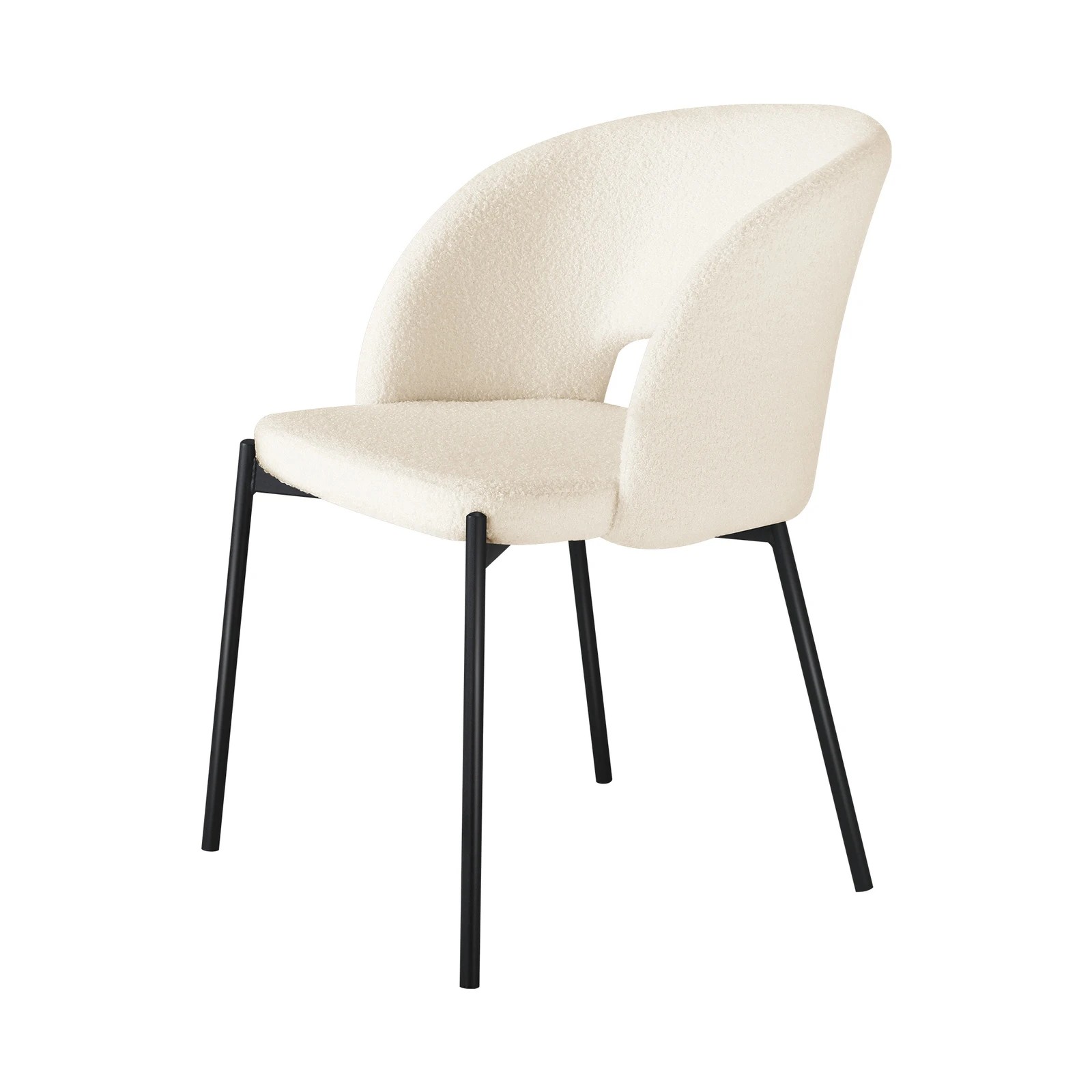 8 Oikiture 2x Sherpa Dining Chair Accent Chairs Tub Armchairs Metal Legs
 - White, 8 of 10