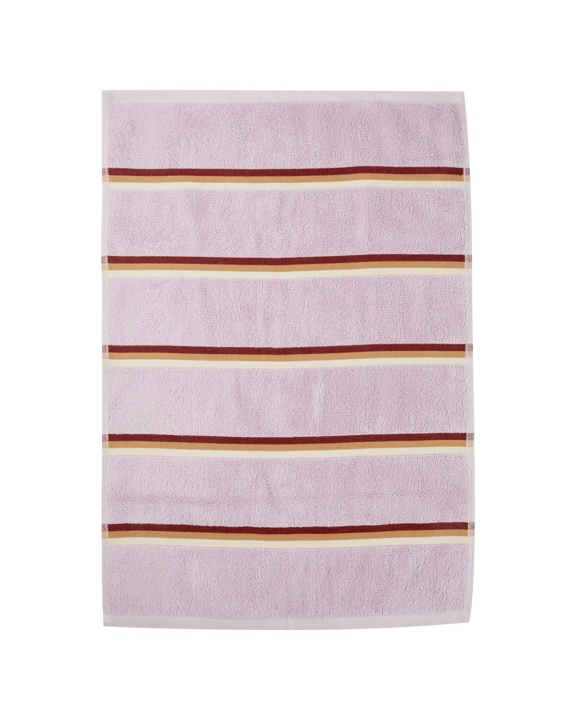 3 Stripe Cotton Reversible Hand Towel - Lilac, 3 of 5