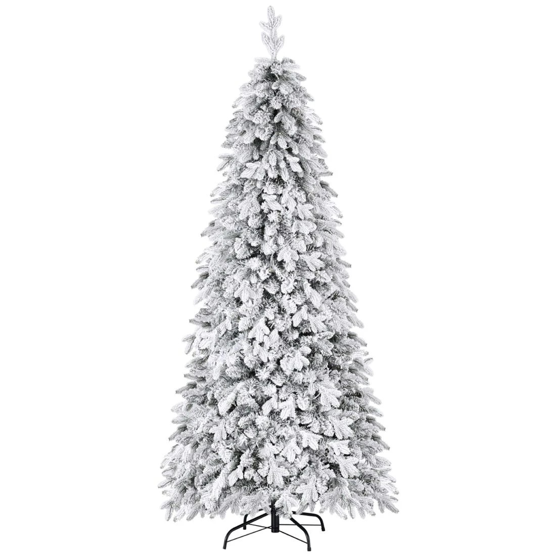 3 Jingle Jollys Christmas Tree 2.1m Flocking Pencil Tree LED Xmas 860 Tips - White, 3 of 7