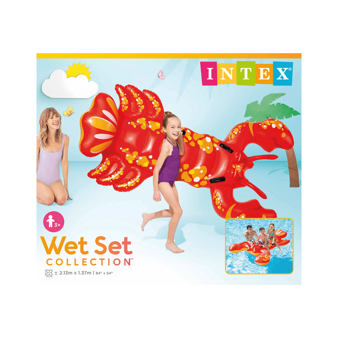 2 Intex Giant Lobster Ride-on Inflatable Pool Float Red Kids 3 Plus - Red, 2 of 2