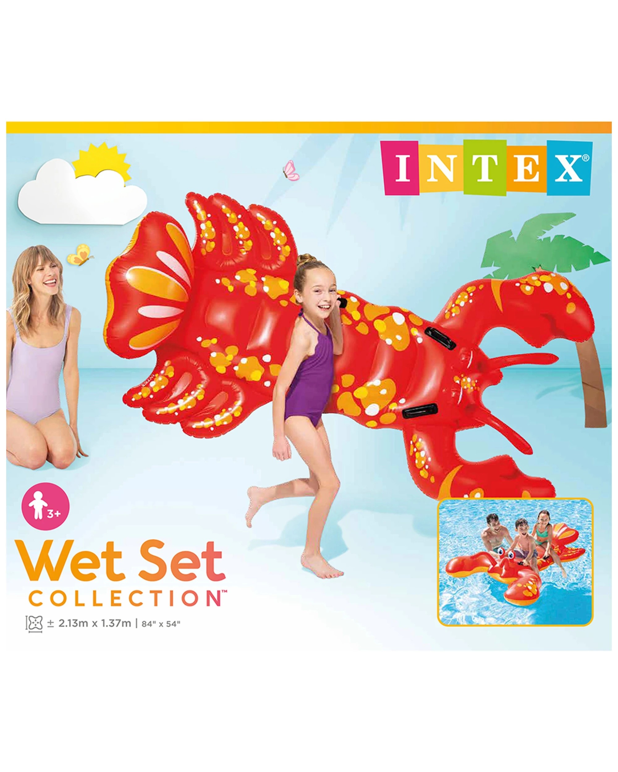 2 Intex Giant Lobster Ride-on Inflatable Pool Float Red Kids 3 Plus - Red, 2 of 2