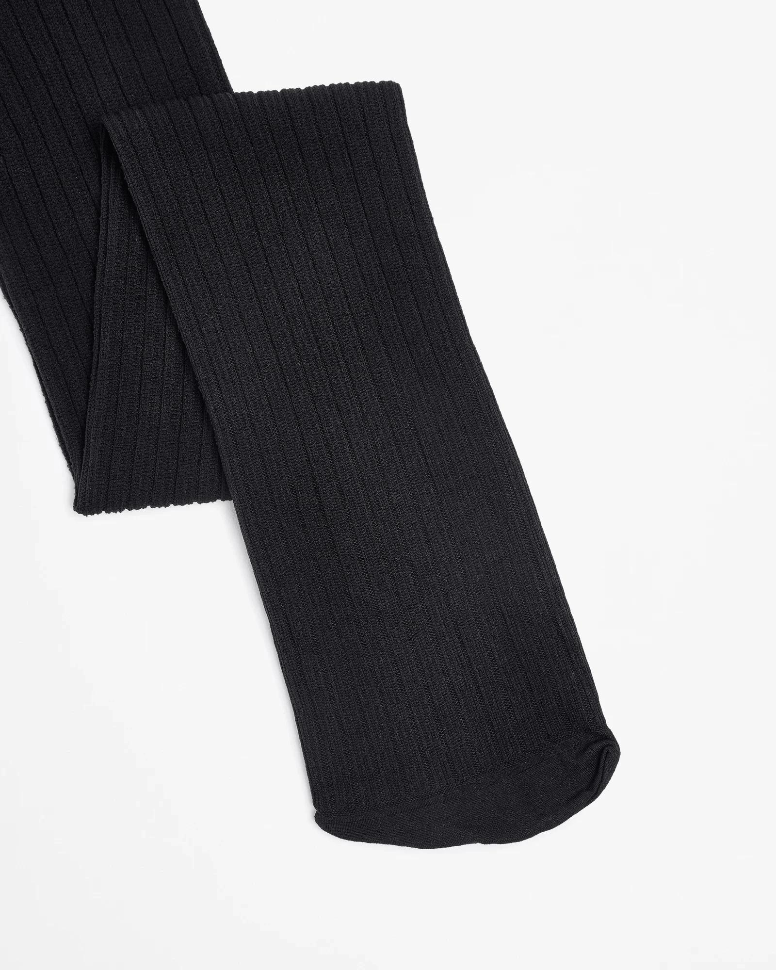 1 Striped Rib Opaque Tights - Ambra BLACK, 1 of 3