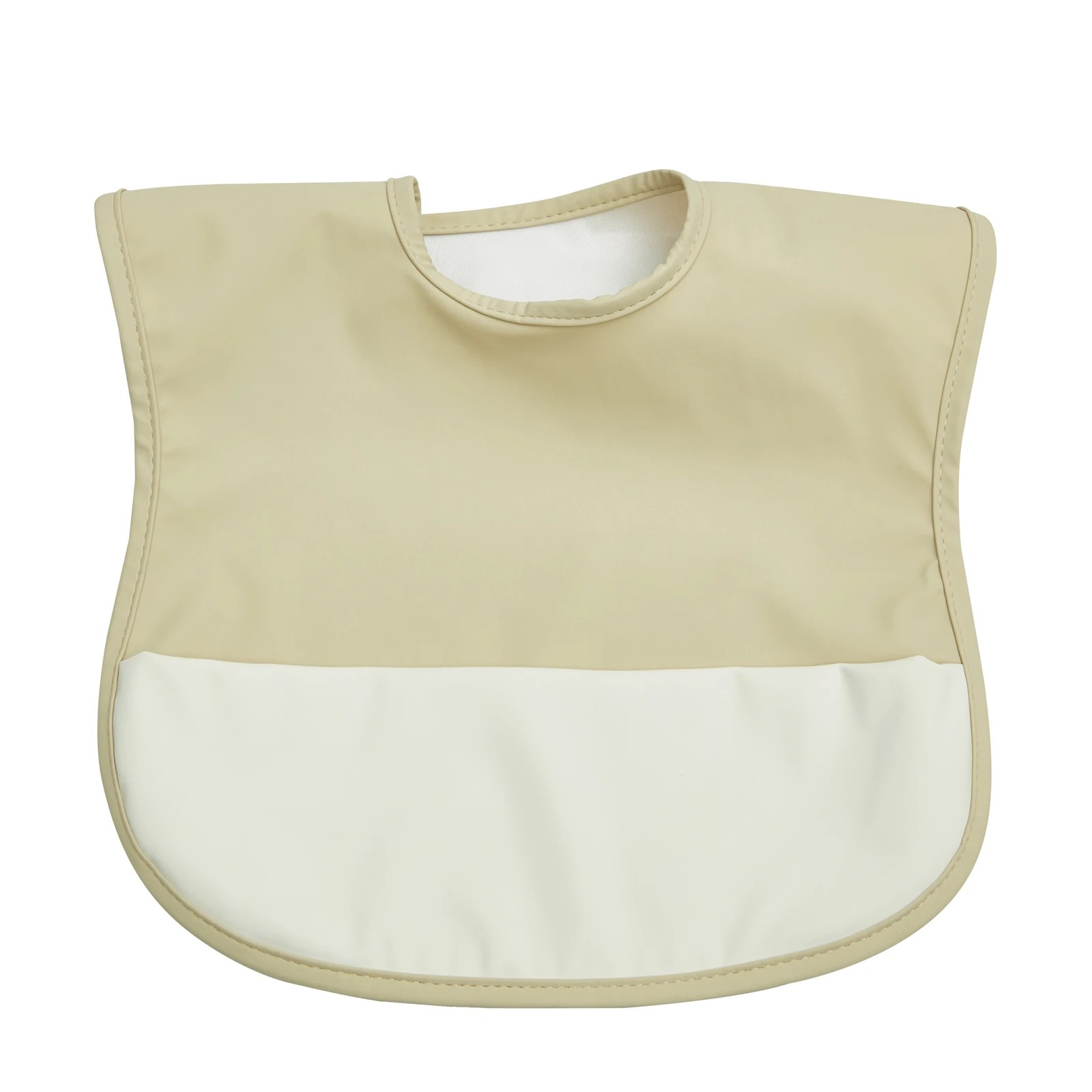 4 Big Softies 2 Pack Recycled pouch bibs wipe free, Beige check, 4 of 5