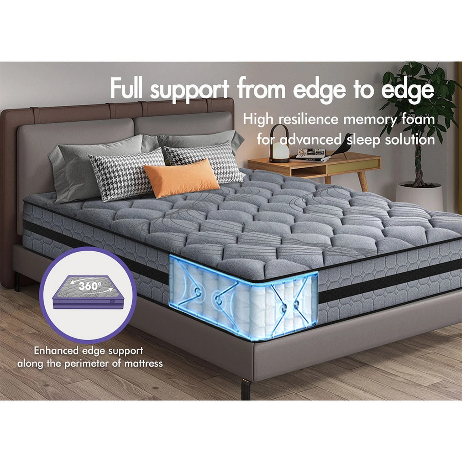 2 Starry Eucalypt Mattress Pocket Spring 3D Mesh Fabric 26cm 7 zone - Single Bed, 2 of 10