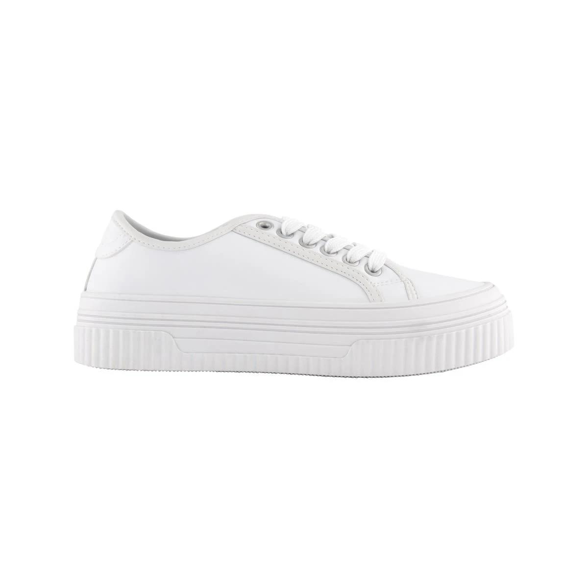 1 Chunky Casual PU Lace Up Sneakers White, 1 of 5
