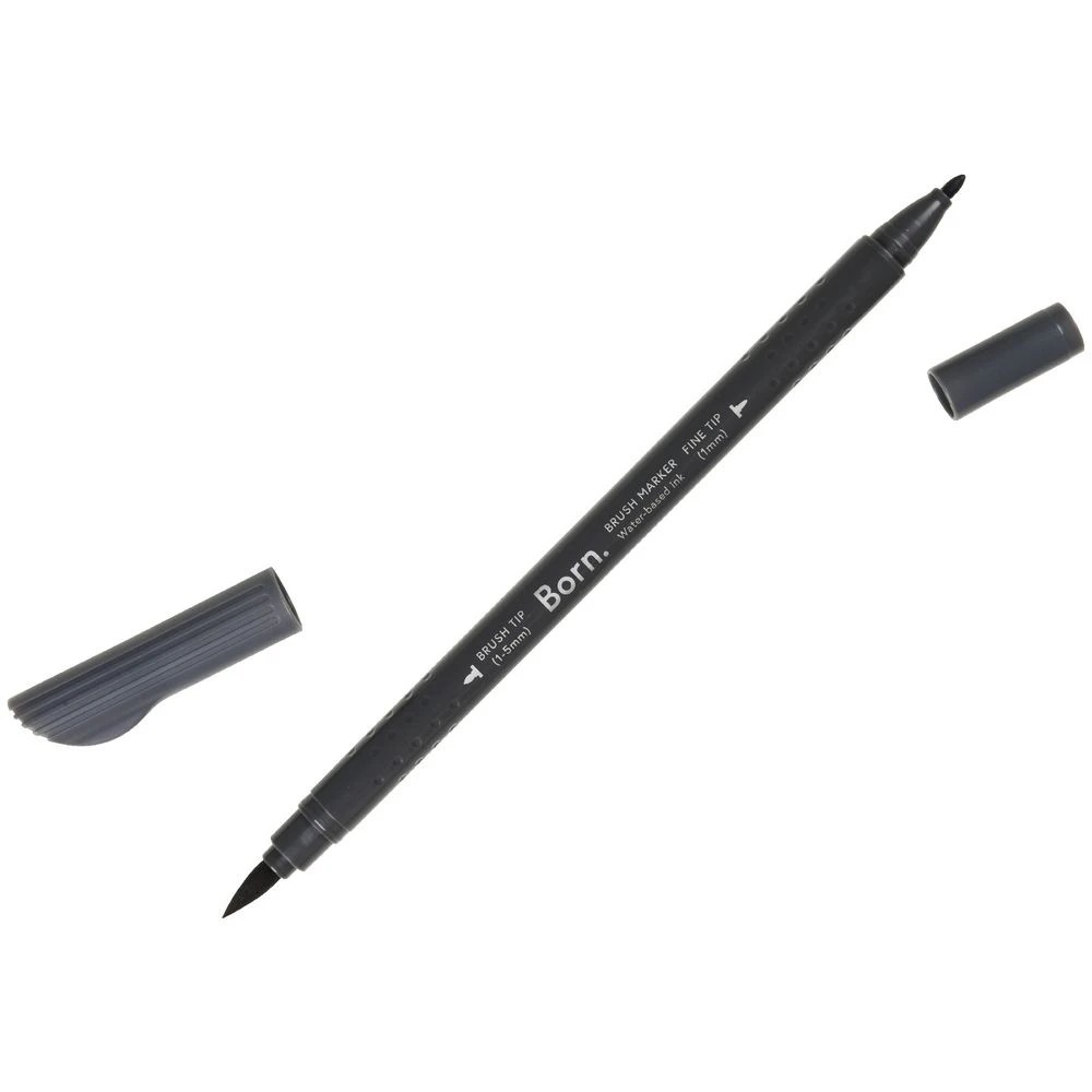 3 Born Professional Brush Dual-Tip Marker Charcoal Grey N25, 3 of 4