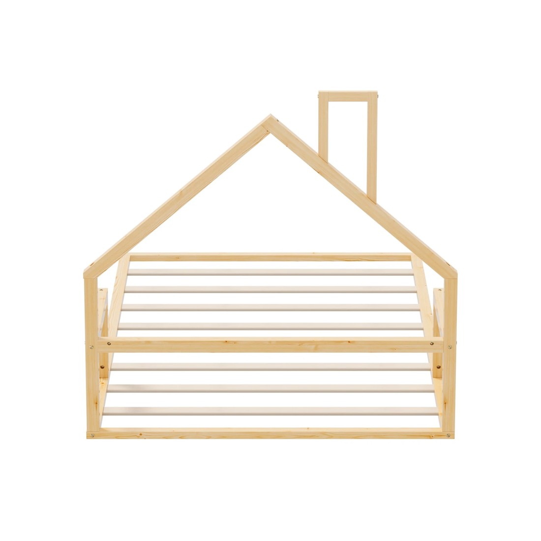 9 Oikiture Wooden Kids Bed Chimney Wooden King Single - Natural, 9 of 10