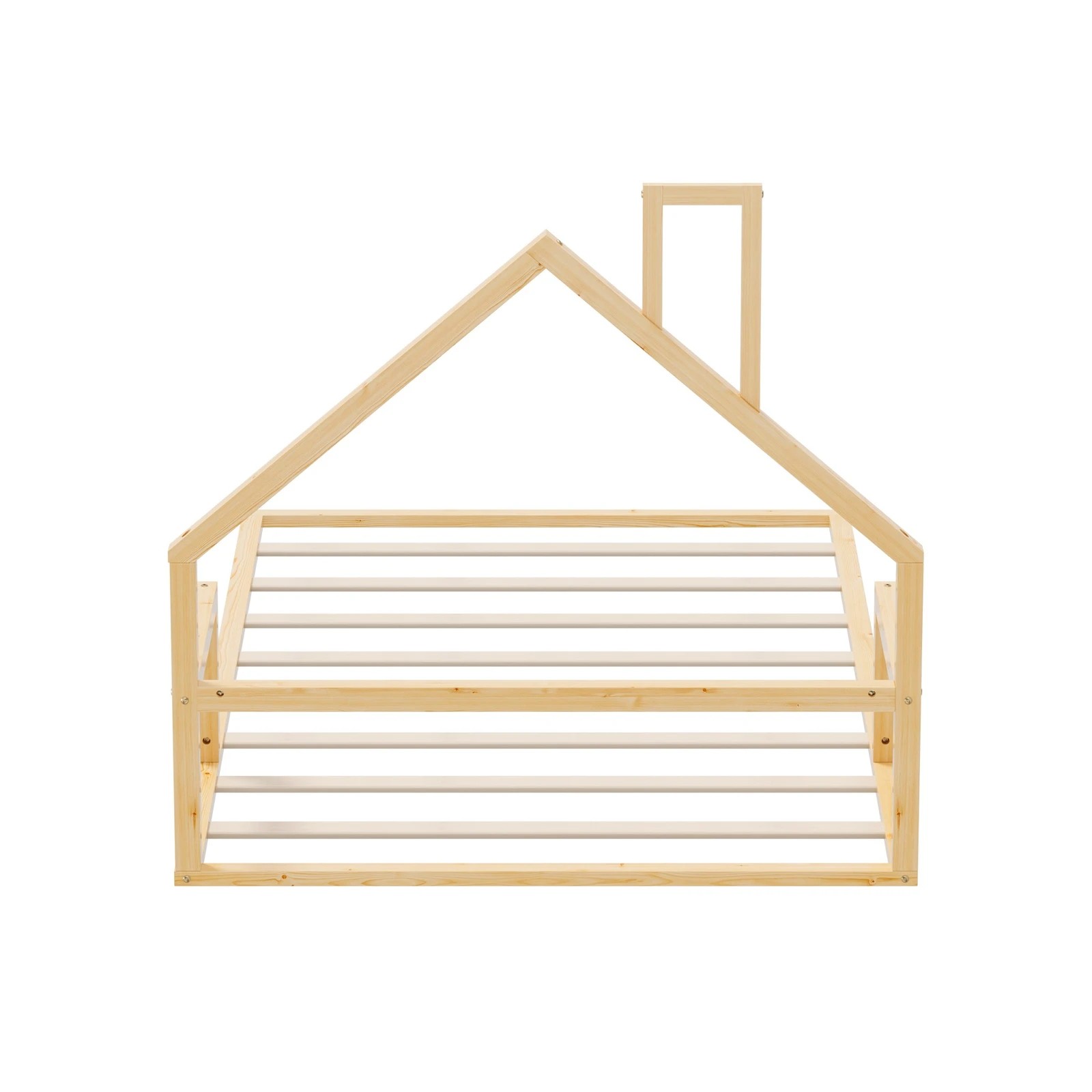 9 Oikiture Wooden Kids Bed Chimney Wooden King Single - Natural, 9 of 10