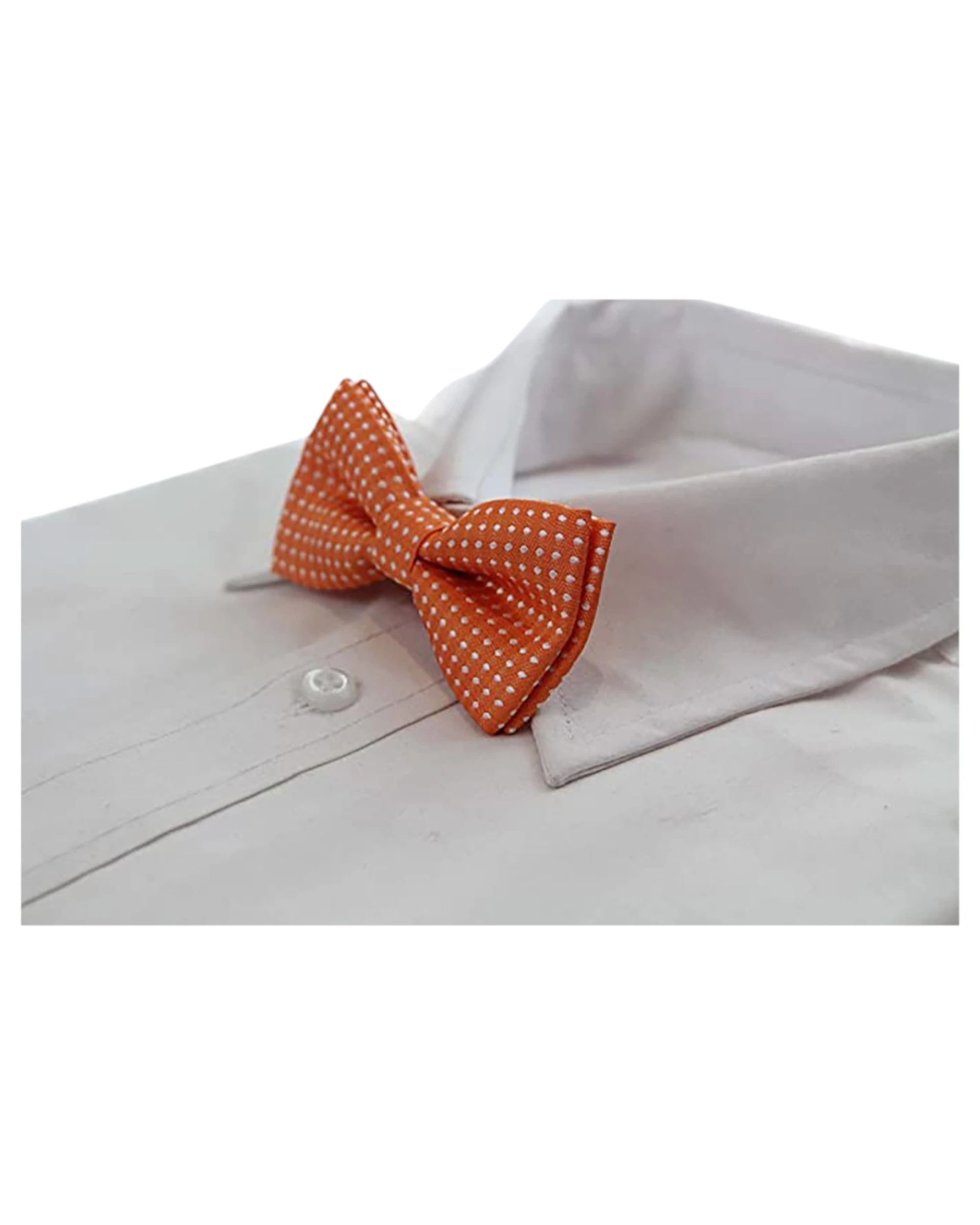 1 Zasel Boys Orange Bow Tie With White Polka Dots - Multi, 1 of 5