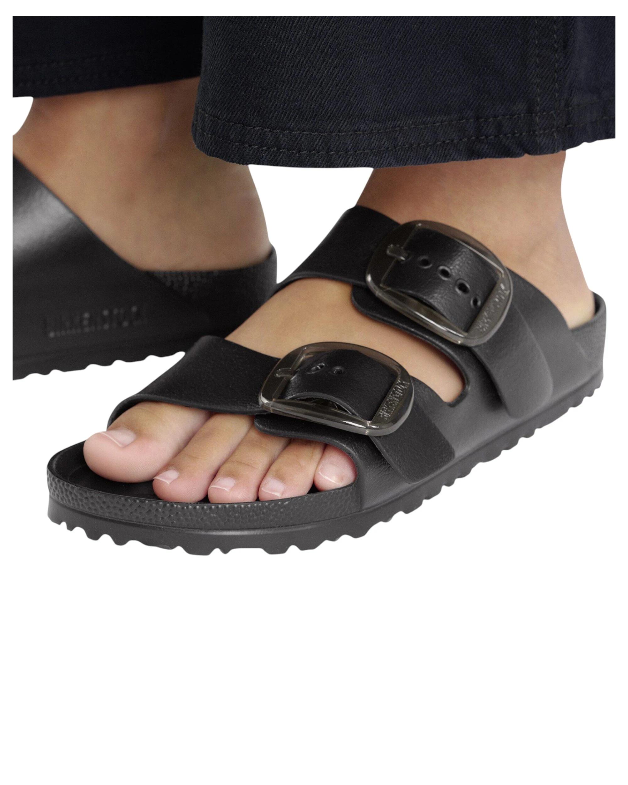 5 Birkenstock Womens Arizona EVA Big Buckle Narrow Slip On Sandals BLACK, 5 of 8