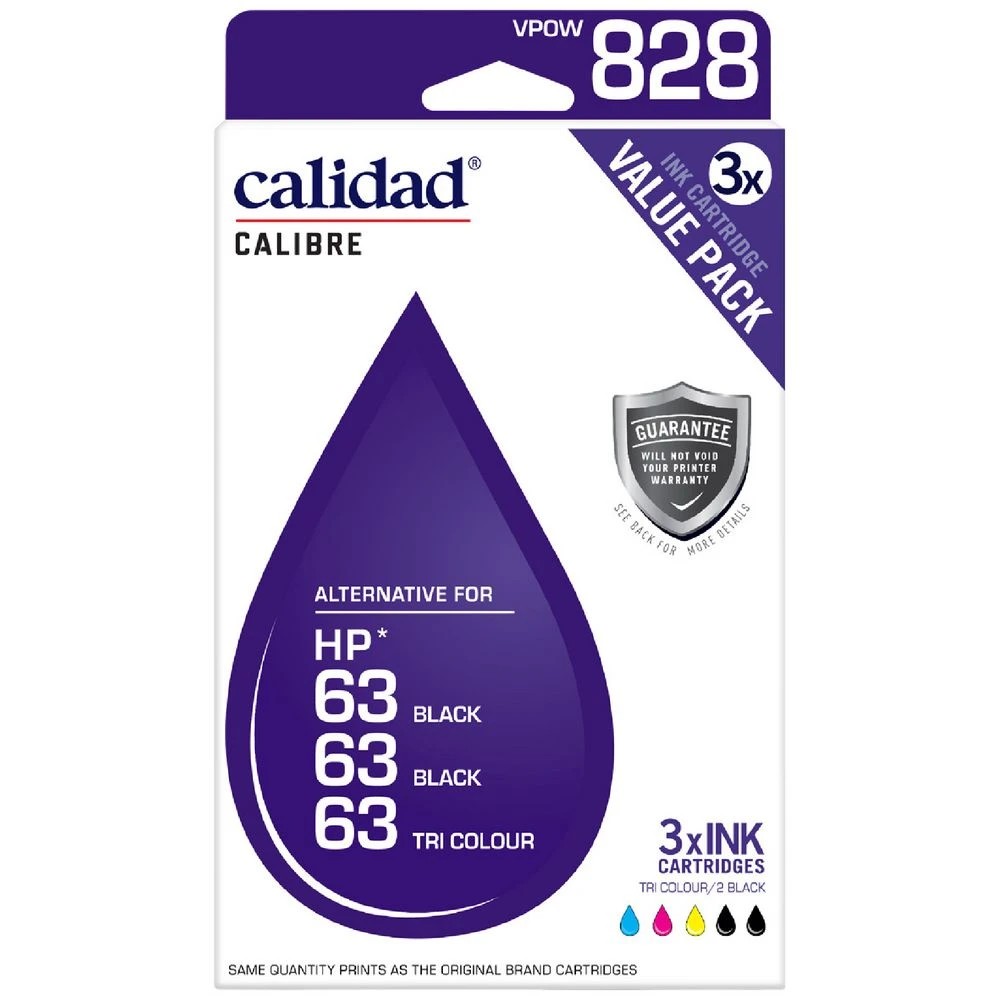 1 Calidad HP 63 Ink Cartridges Black & Tricolour 3 Pack, 1 of 7
