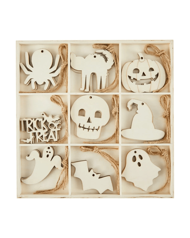27 Piece Halloween Craft Wood I