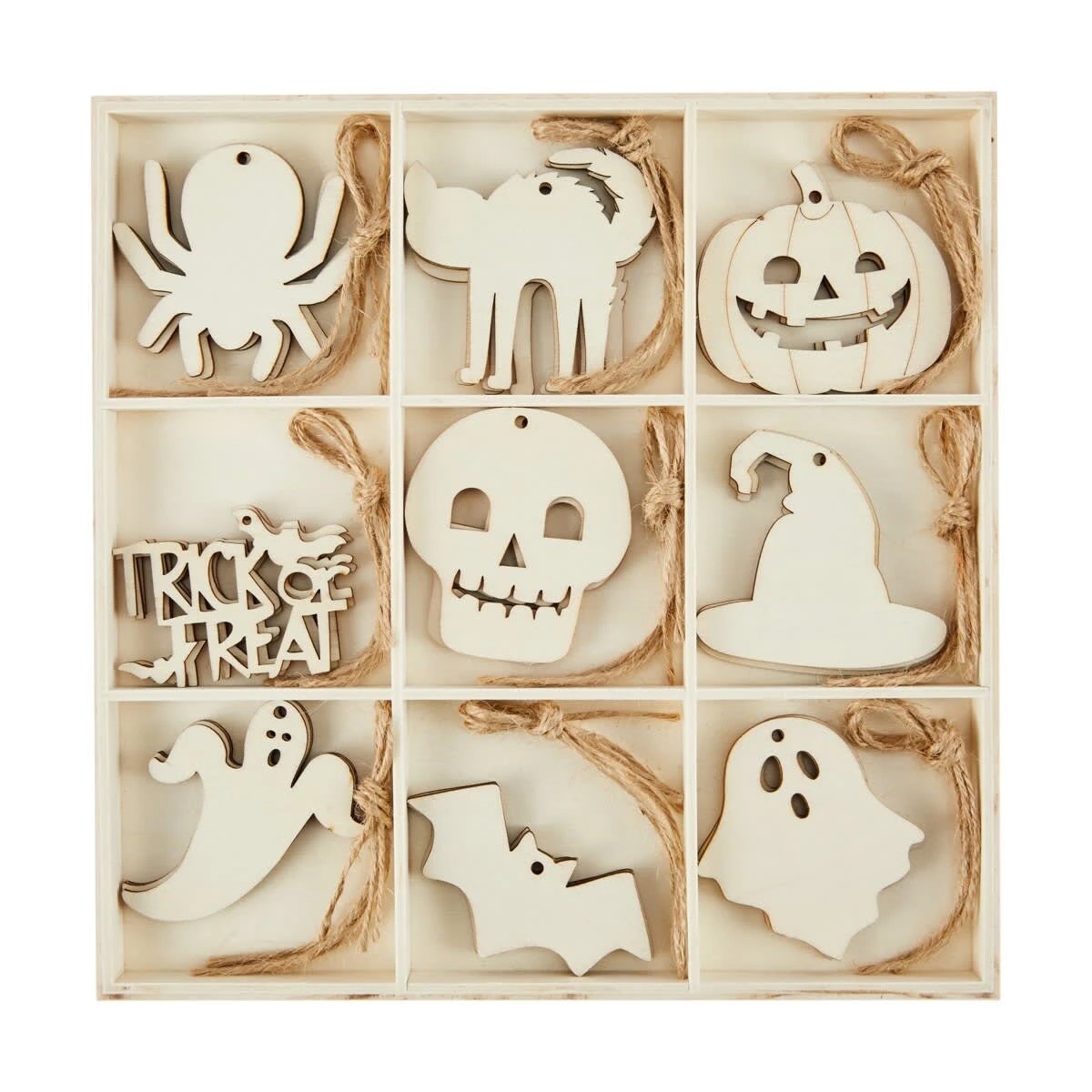 1 27 Piece Halloween Craft Wood Icons, 1 of 3
