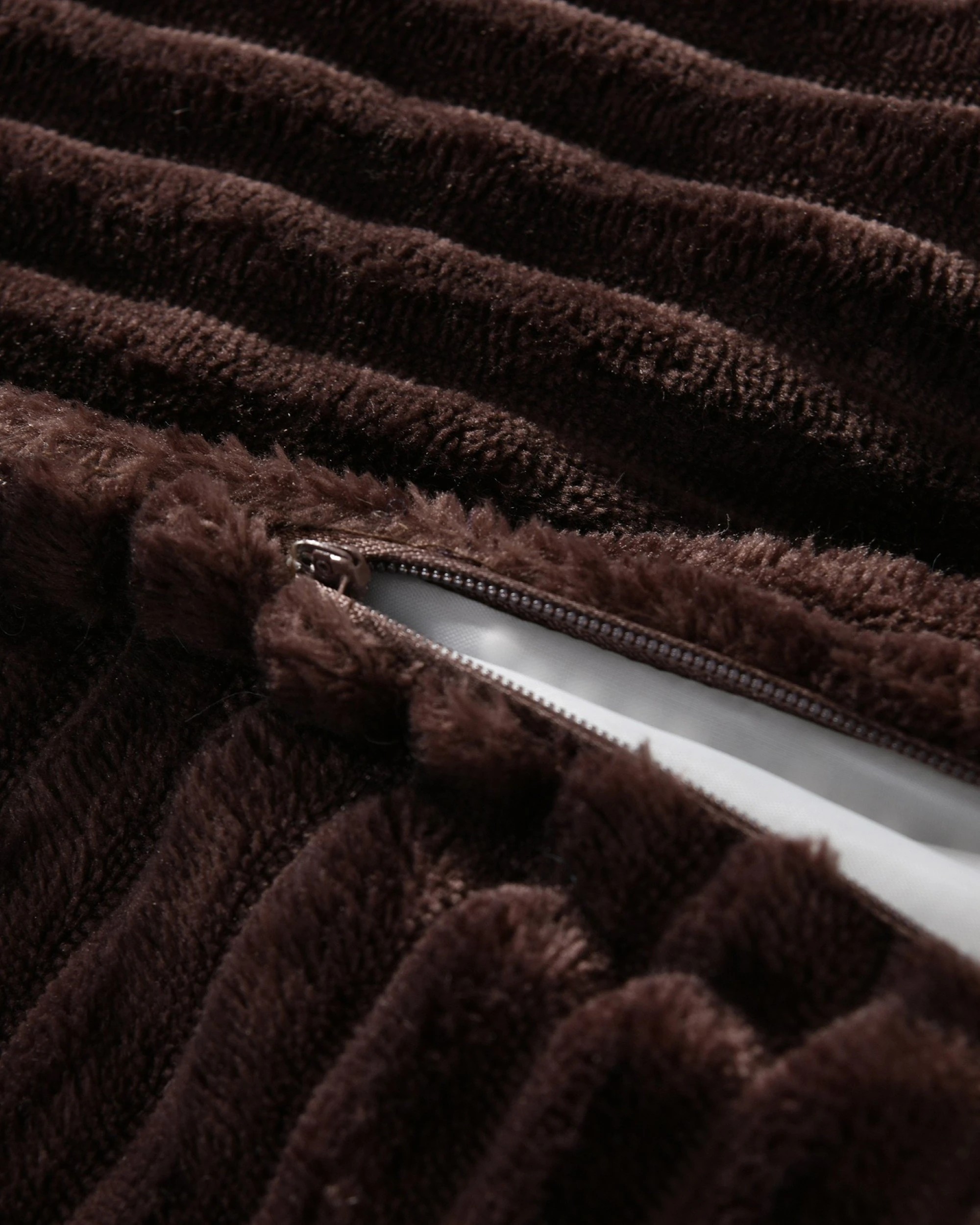 6 Cadence & Co. Wilde Ribbed Luxe Fleece Double Sofa Bean Bag Lounge Cover - Chestnut Brown, 6 of 7