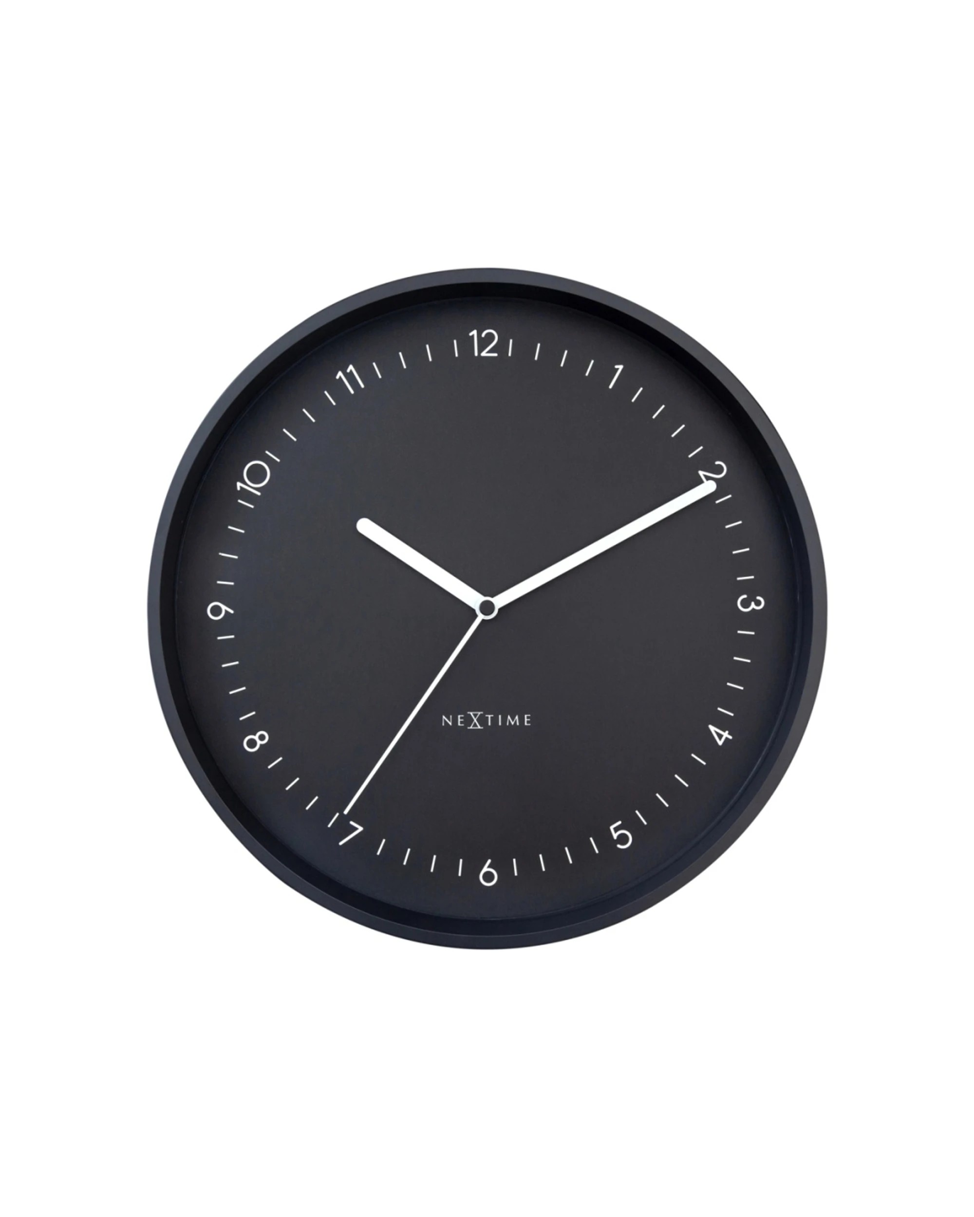 1 NeXtime Berlin 30cm Wall Clock Silent Sweep Matt Aluminium Case Modern Design - Black, 1 of 5