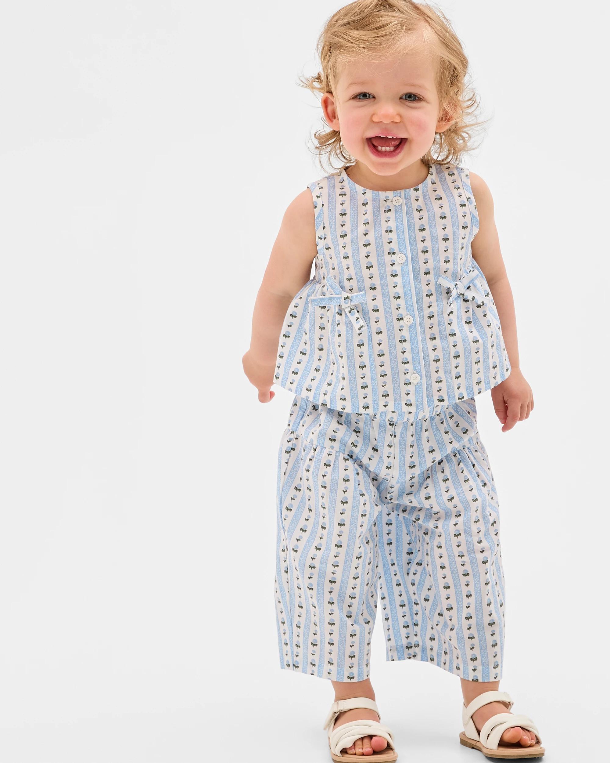 1 Target Baby Baby Woven Sleeveless Top and Wide Leg Pants Set STRIPE FLORAL, 1 of 5
