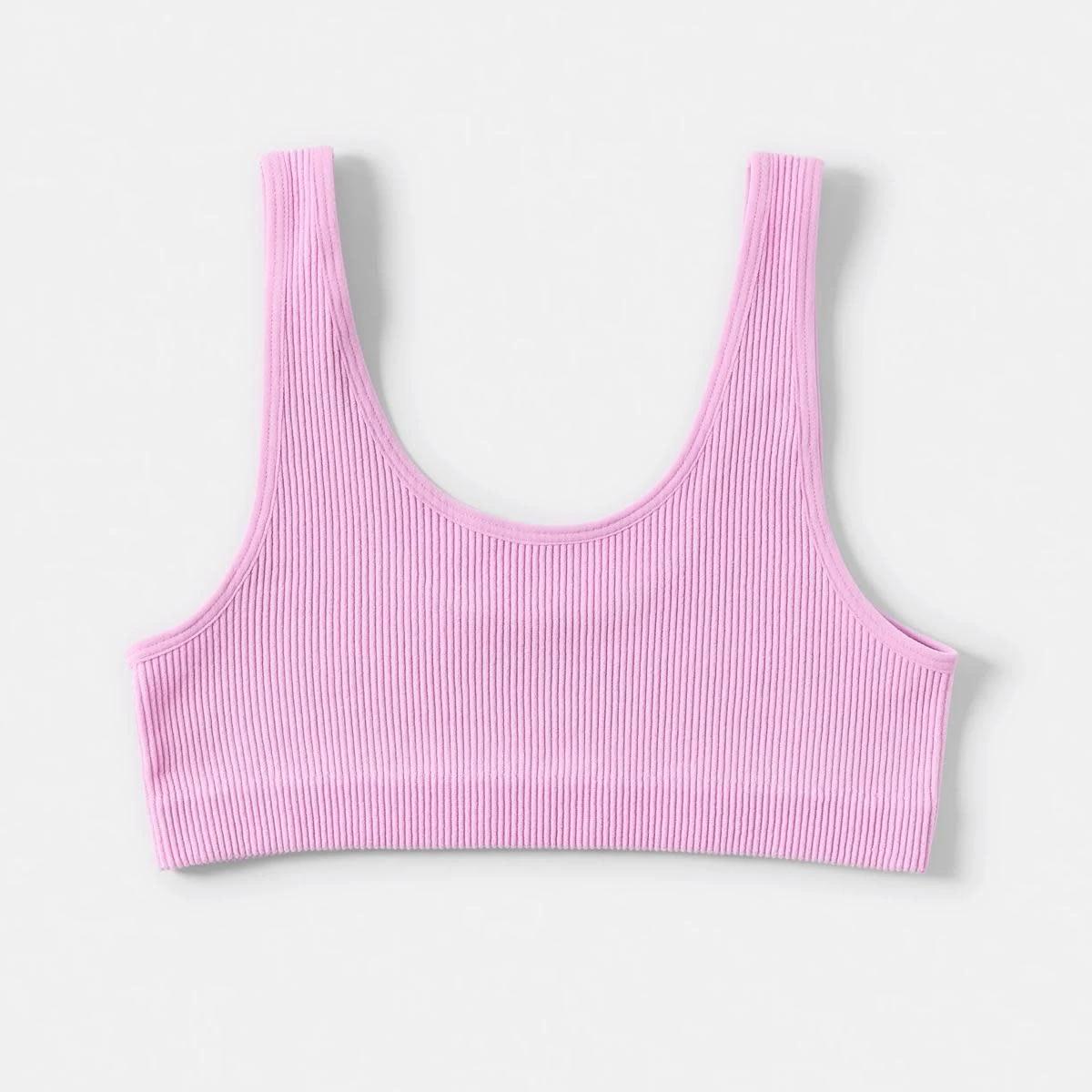 2 2 Pack Rib Seamfree Crop Top PINK, YELLOW, 2 of 3