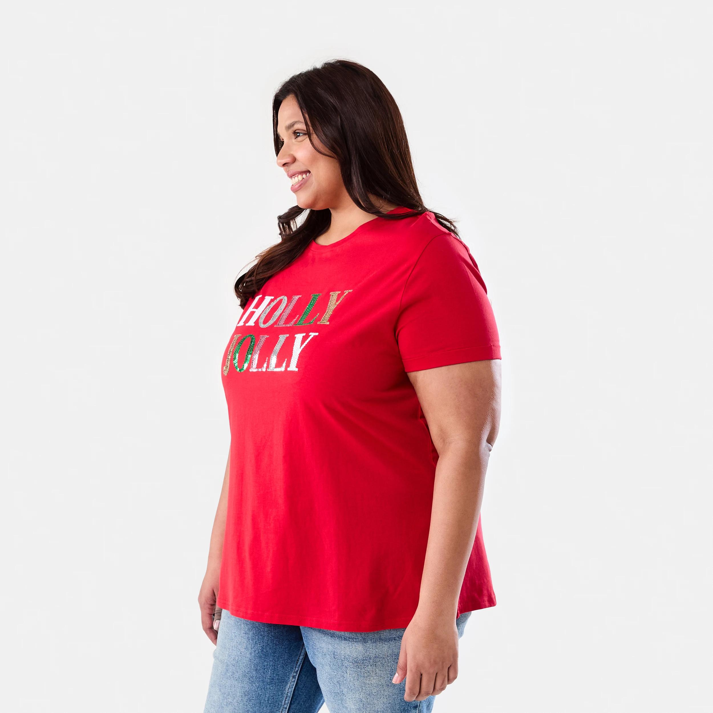 2 Curve Short Sleeve Christmas T-shirt Hollyjolly, 2 of 6