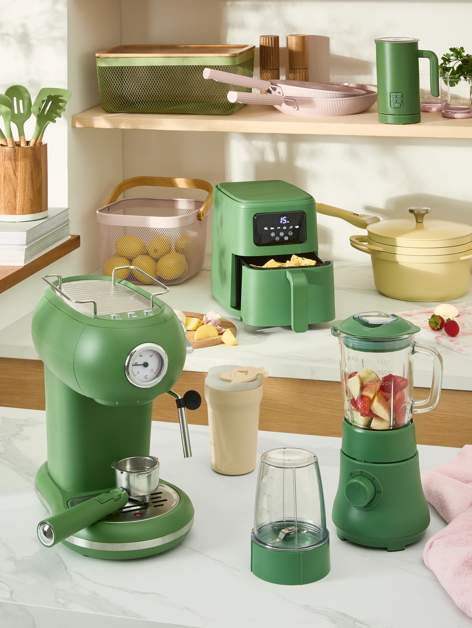 9 Retro Espresso Coffee Machine - Green, 9 of 9