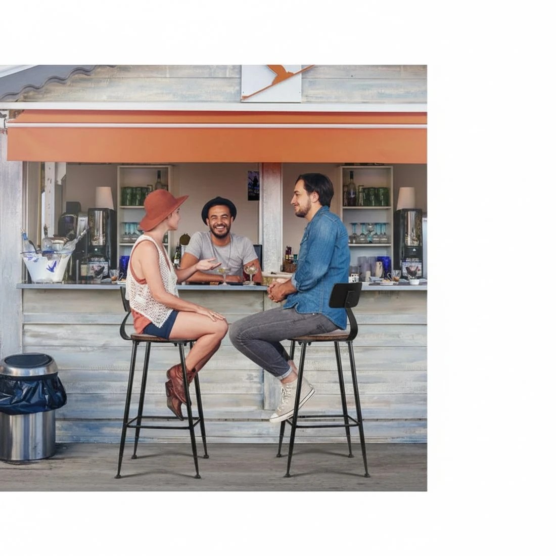 5 Artiss 4x Bar Stools Vintage Metal Chairs - Black, 5 of 5