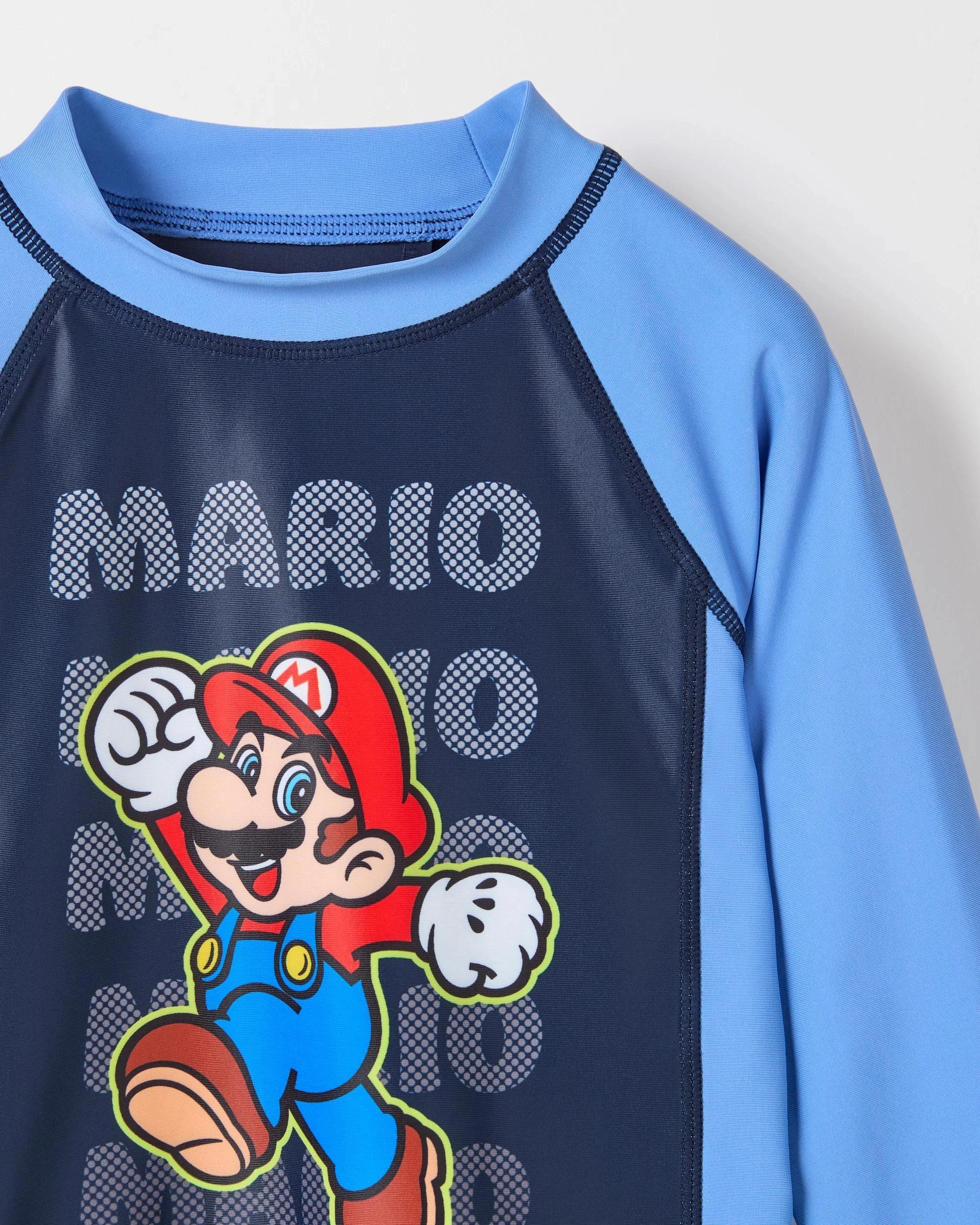 2 Super Mario Swim Rash Vest BLUE, 2 of 2