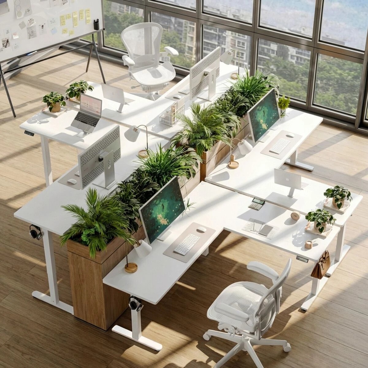 2 AUSWAY Electric Standing Desk Sit and Stand Up Corner L Shaped, 2 of 5