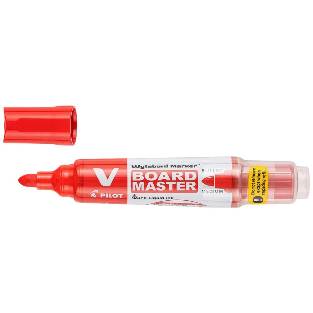2 PILOT VBoard Master Whiteboard Marker Bullet Red, 2 of 6