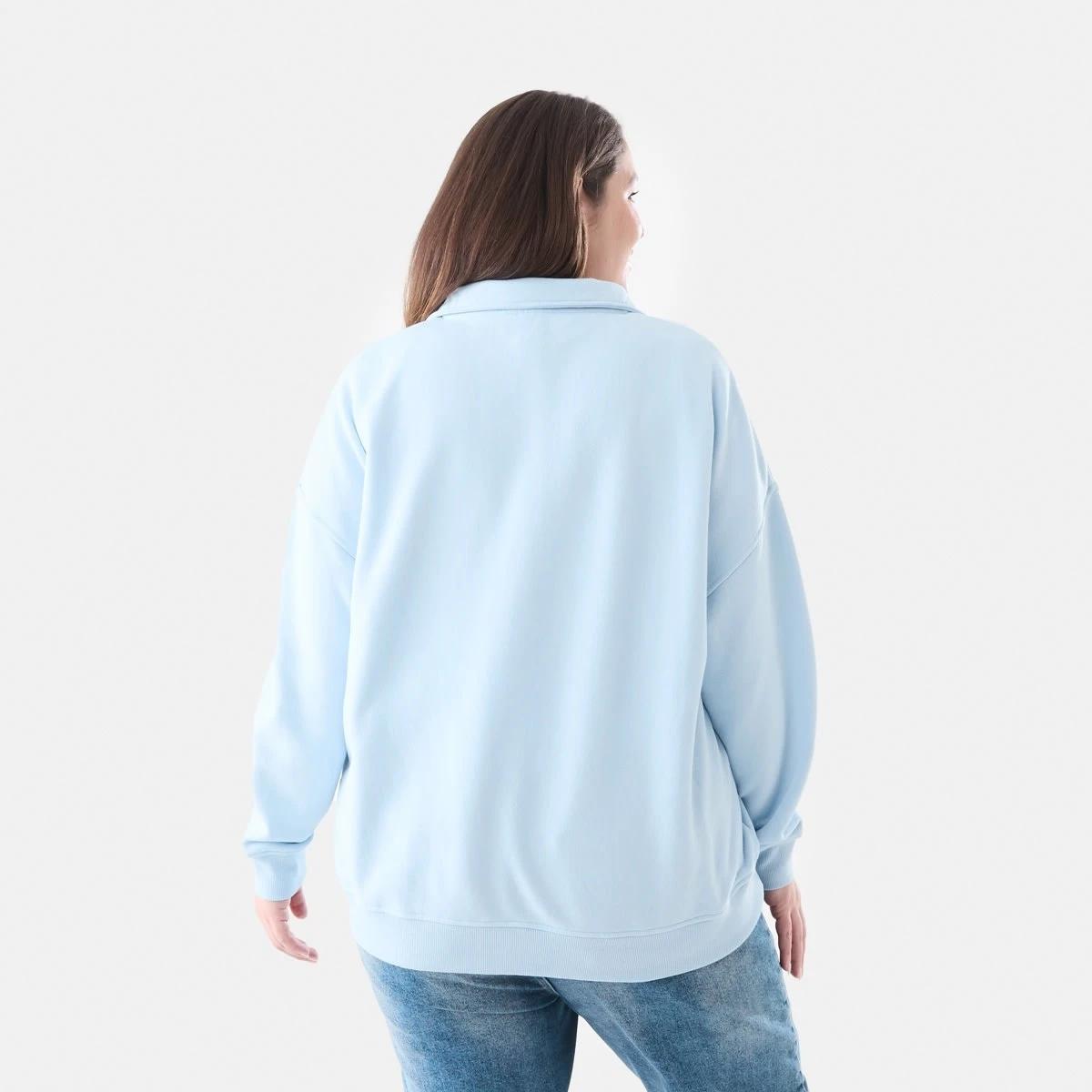 3 Curve Long Sleeve Seam Front Zip Sweatshirt Blu Skyway, 3 of 5