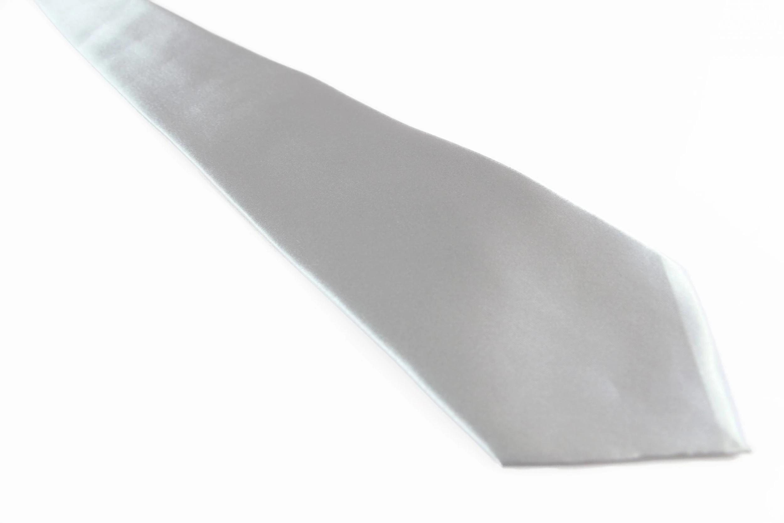 1 Zasel Mens Silver 10cm Plain Neck Tie - Silver, 1 of 5