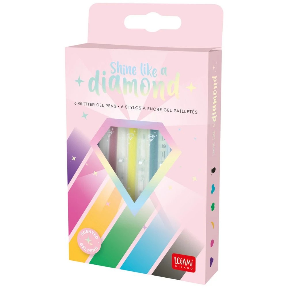 1 Legami Mini Glitter Gel Pen 6 Pack, 1 of 3