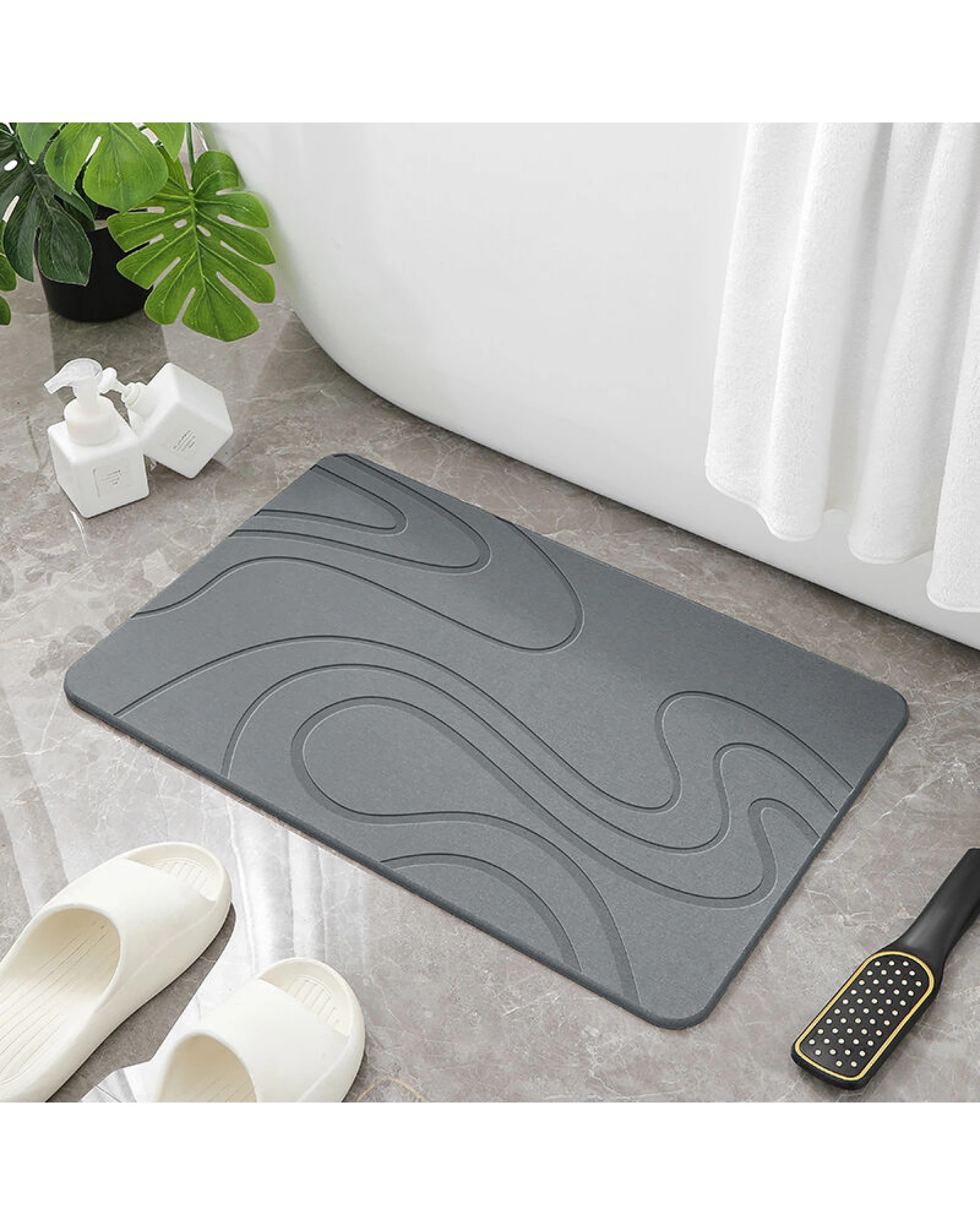 2 BR Home Diatomite Bath Mat with Anti-Slip Design for Quick Drying, 2 of 8