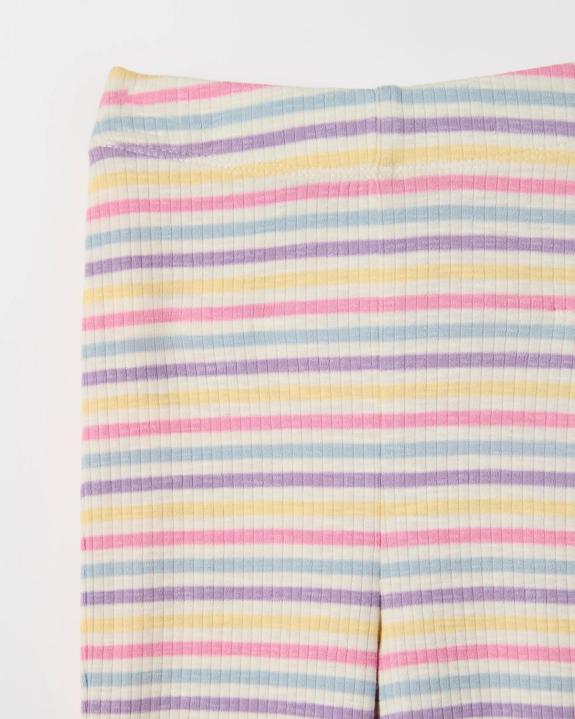 4 Target Kids 2 Pack Rib Knit Flare Leggings RAINBOW AOP PINK MULTI, 4 of 4