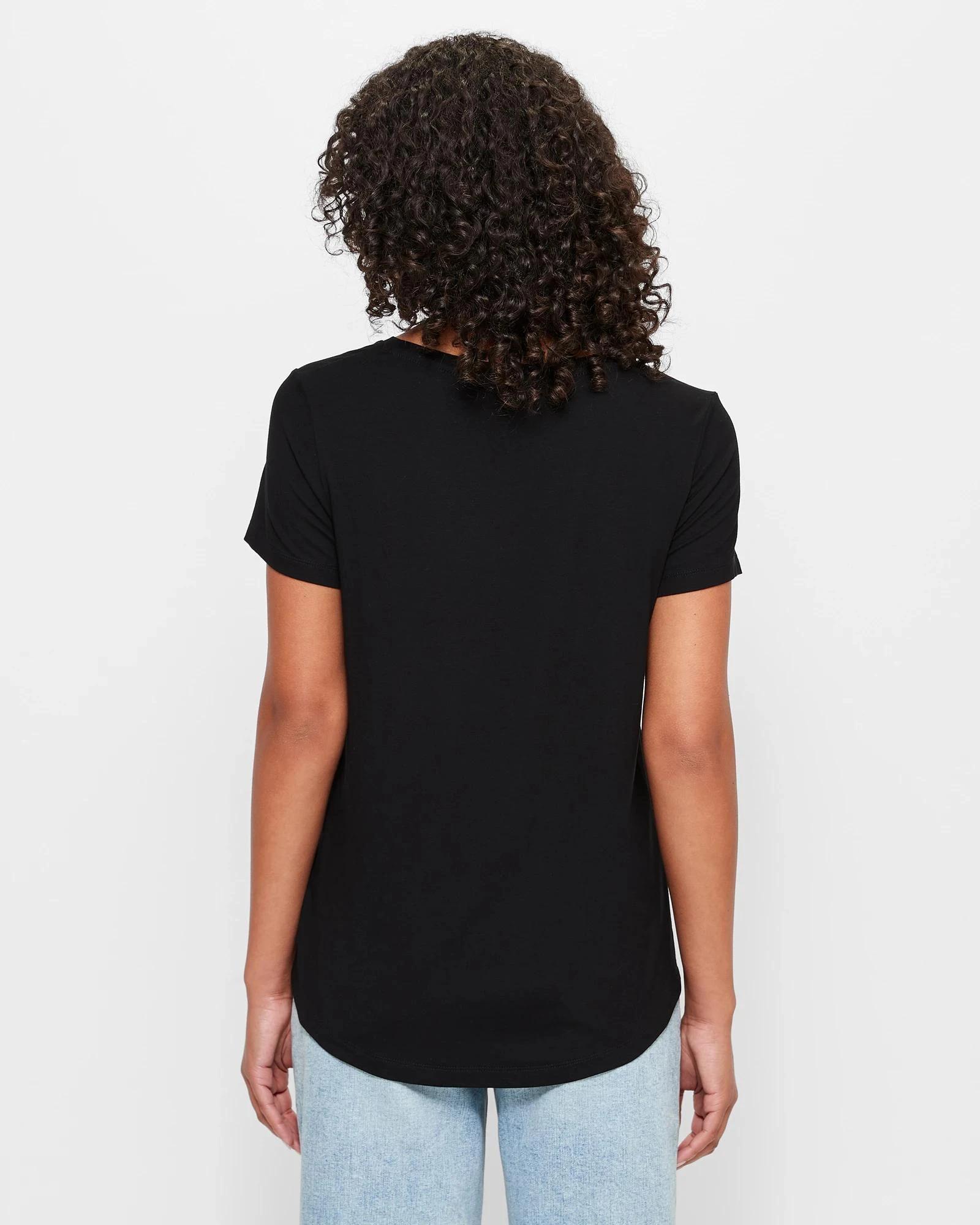 4 Target Viscose/Elastane V-Neck T-Shirt BLACK, 4 of 10